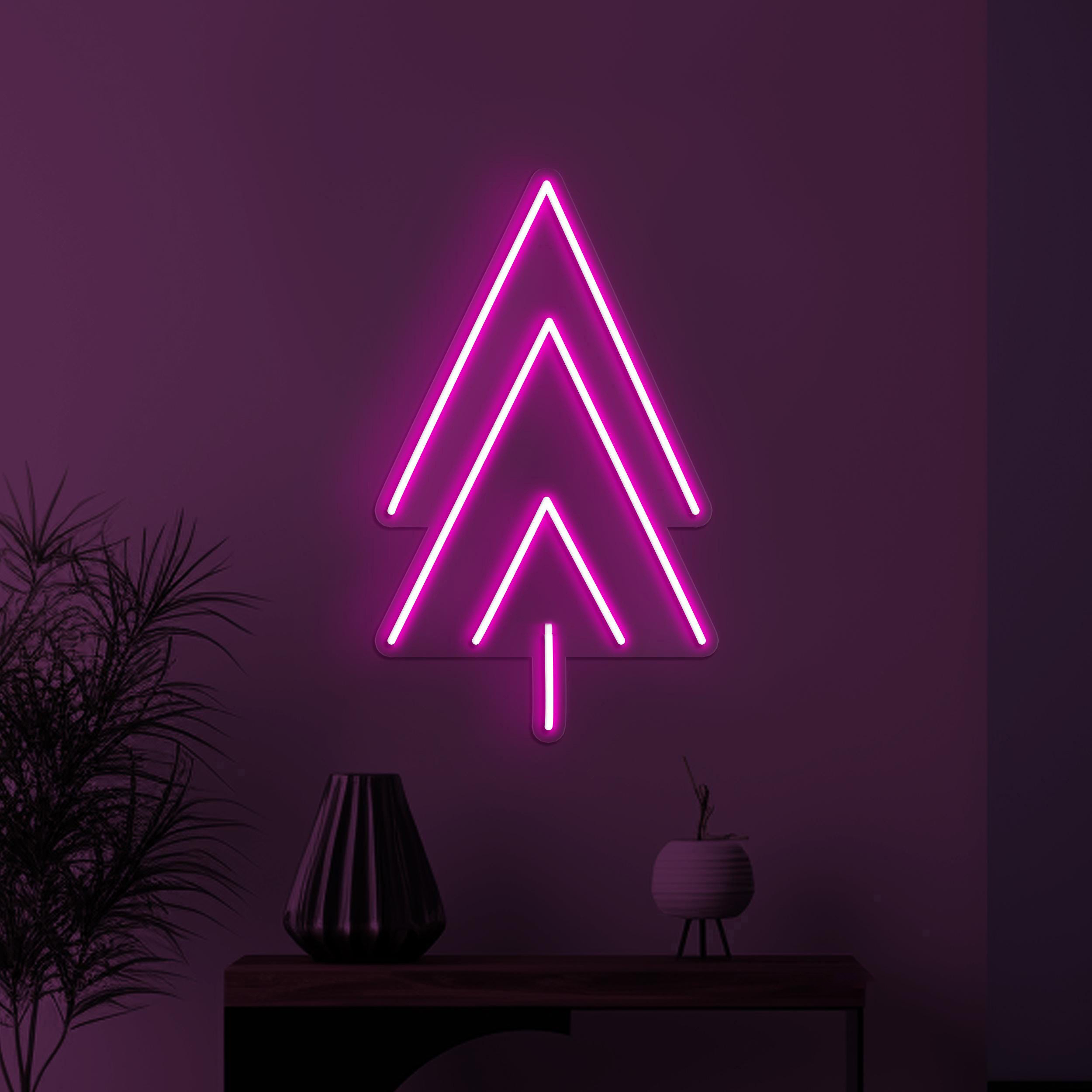 Minimalist Tree Neon Sign, Minimalist Tree LED Light, Christmas Tree Decor, Holiday Wall Art, Birthday Party Neon Light, Kids Room Neon Art