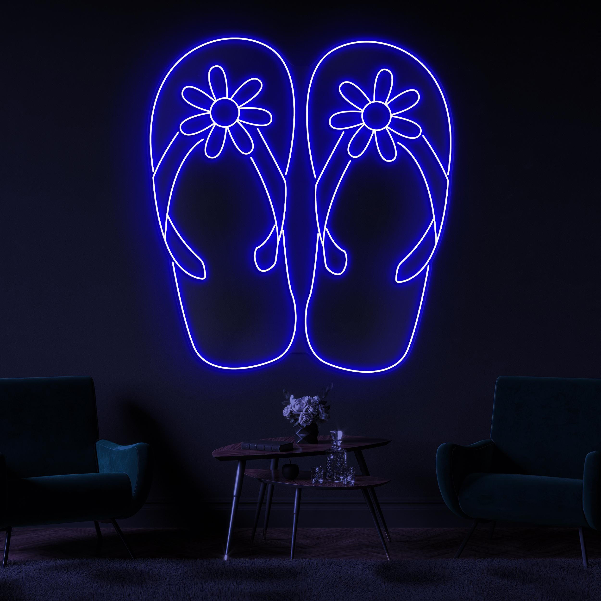 Flip Flop Neon Sign, Flip Flop LED Light, Summer Shoes Wall Decor, Shoes Shop Wall Art, Sandal Neon Light, Beach Shoes Decor, Home Wall Art