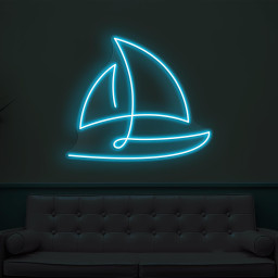 Sailboat Neon Sign, Sailboat LED Light, Sea Sailboat LED Neon Art, Kids Room Wall Decor, Ocean Neon Light, Beach Bar Led Sign, Ocean Lover