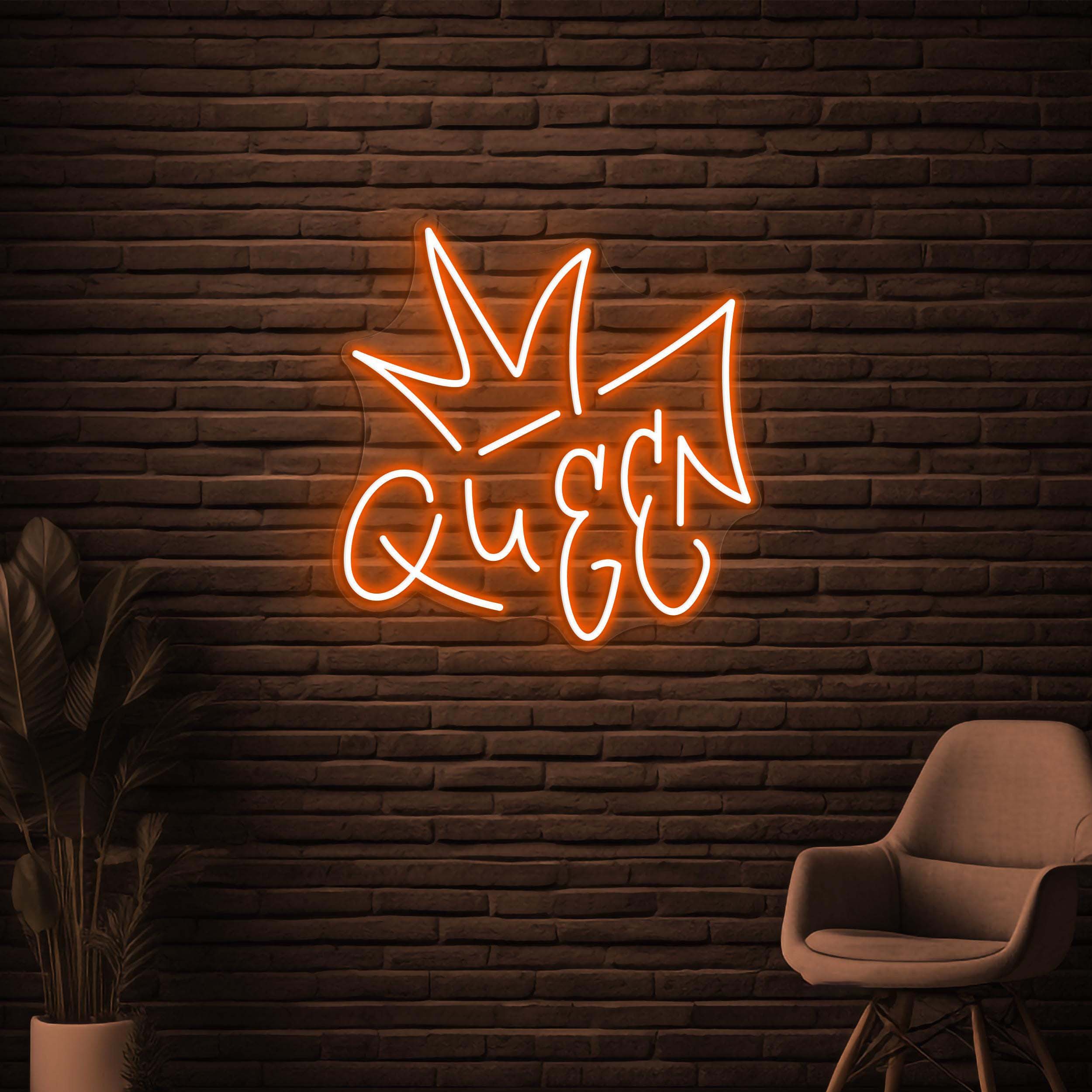 Queen Neon Sign, Queen LED Light, Queen Crown Wall Decor, Queen Logo Neon Sign, Princess Crown Wall Art, Royal Crown Decor, Home Wall Light
