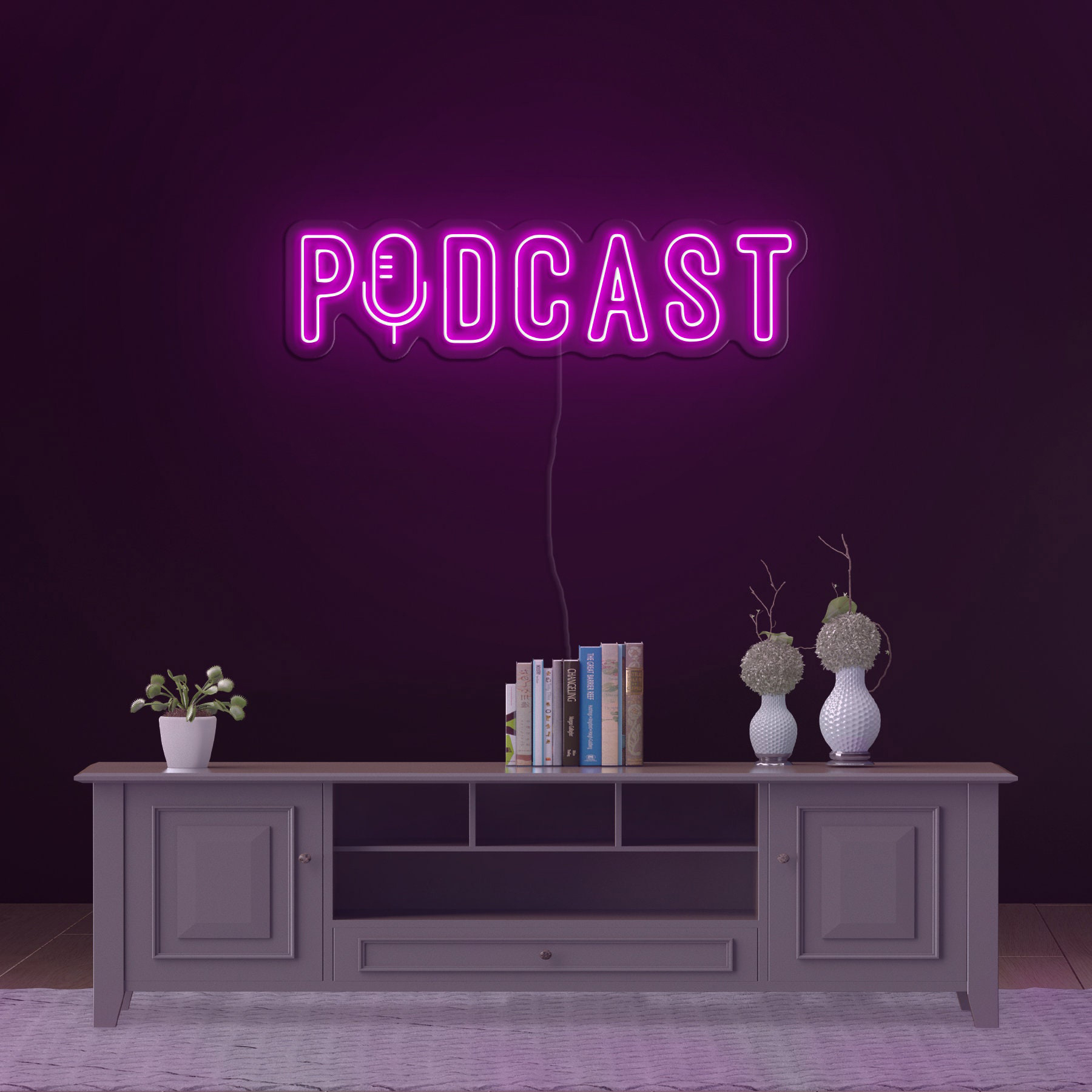 Podcast Neon Sign, LED Wall Decor for Home Studio, Unique Podcasting Room Art, Custom Neon Light, Personalized Podcast Sign, Gift Idea