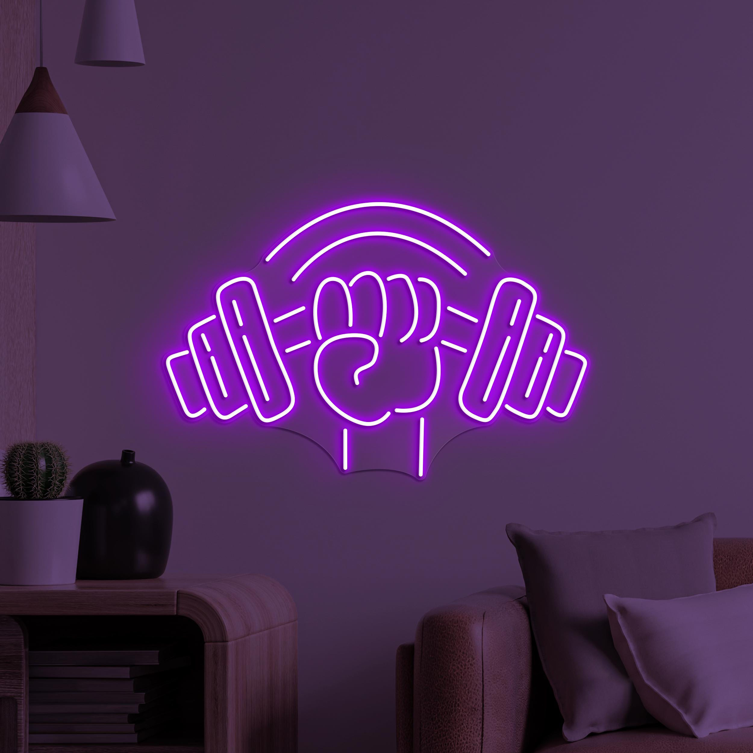 Weightlifting Neon Sign, Weightlifting LED Light, Dumbbell Wall Art, Hand Holding Dumbbell Decor, Gym Neon Light, Barbell & Fist Neon Art