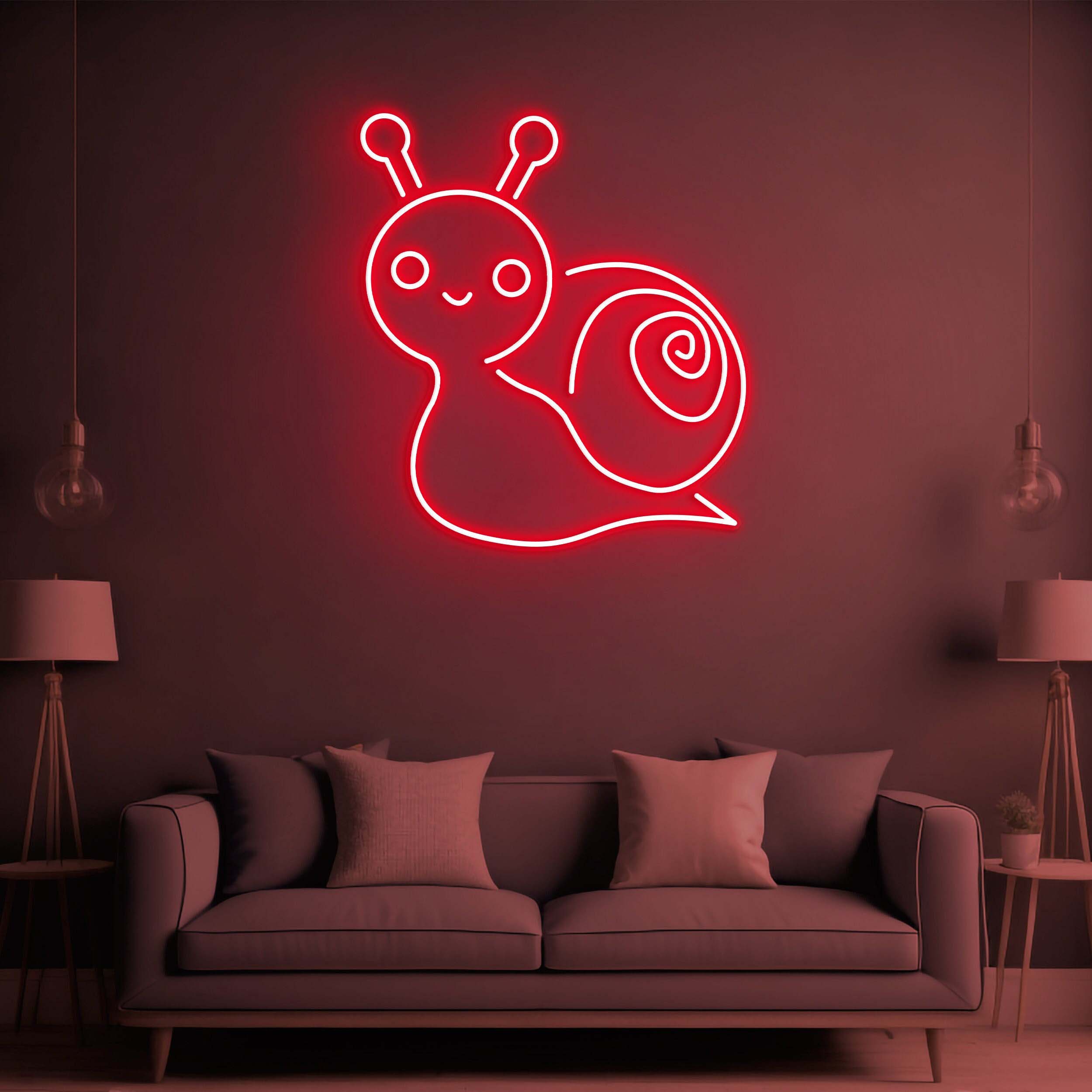 Snail Neon Sign, Cute Snail LED Neon Light, Snail Neon Art, Snail Wall Decor for Bedroom and Game Room, Snail for Wall Decoration and Gifts