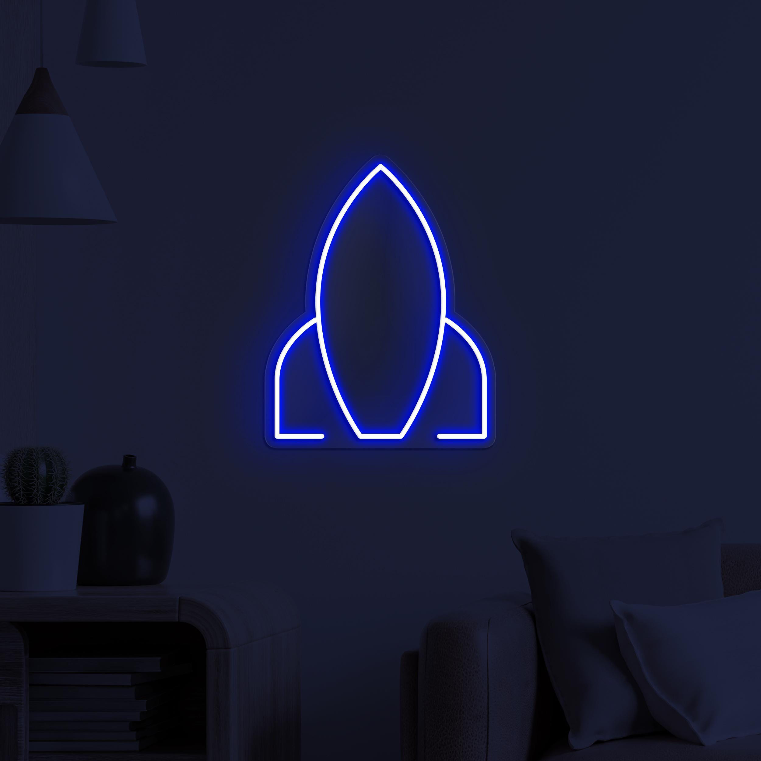 Rocket Neon Sign, Rocket LED Light, Rocket Launching Wall Art, Kids Room Wall Decor, Gaming Room Neon Light, Home Neon Art, Spacecraft Art