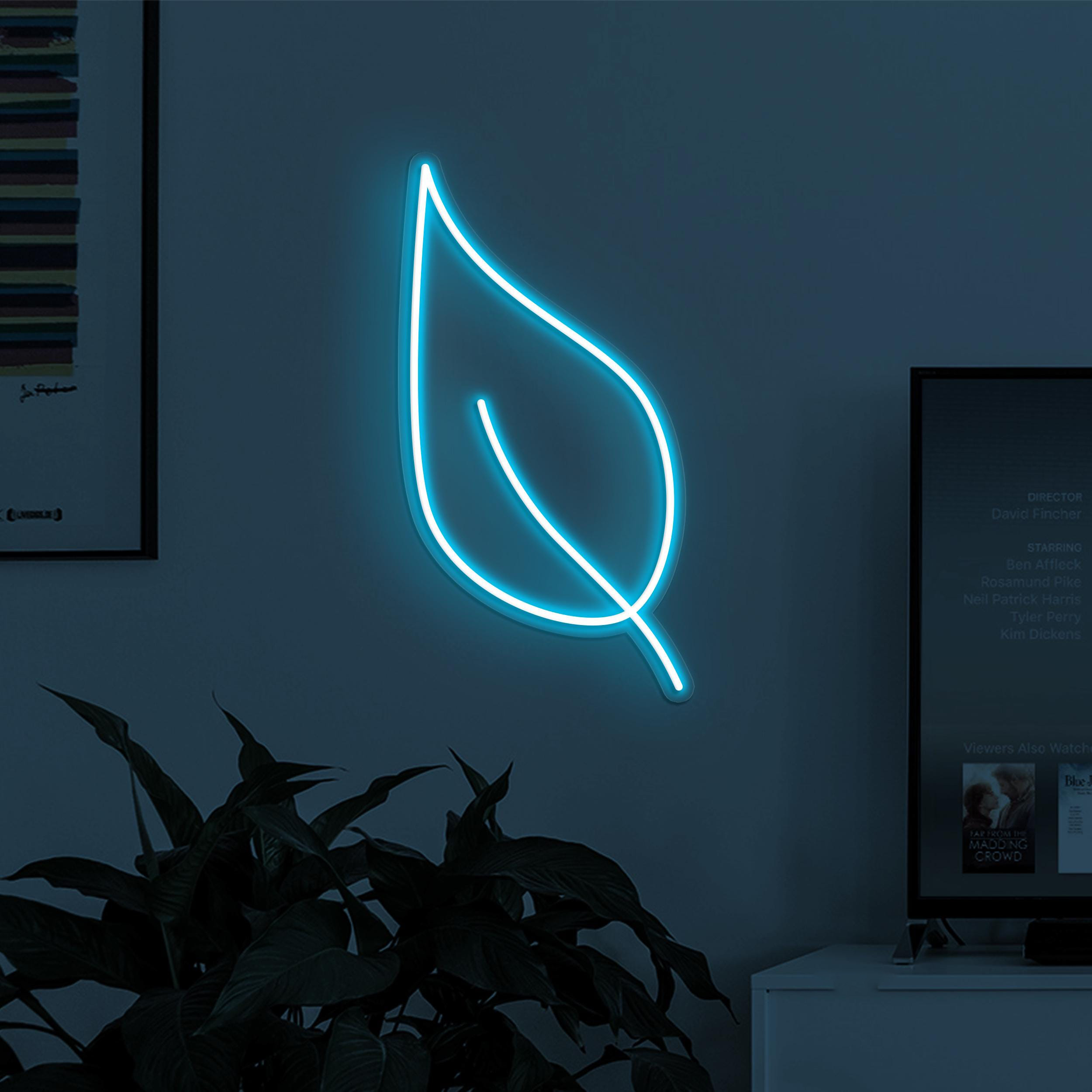 Leaf Neon Sign, Leaf LED Light, Home Wall Art, Plant Nursery Neon Art, Custom Leaf Neon Sign, Gallery Wall Decor, Cafe and Bar Neon Light