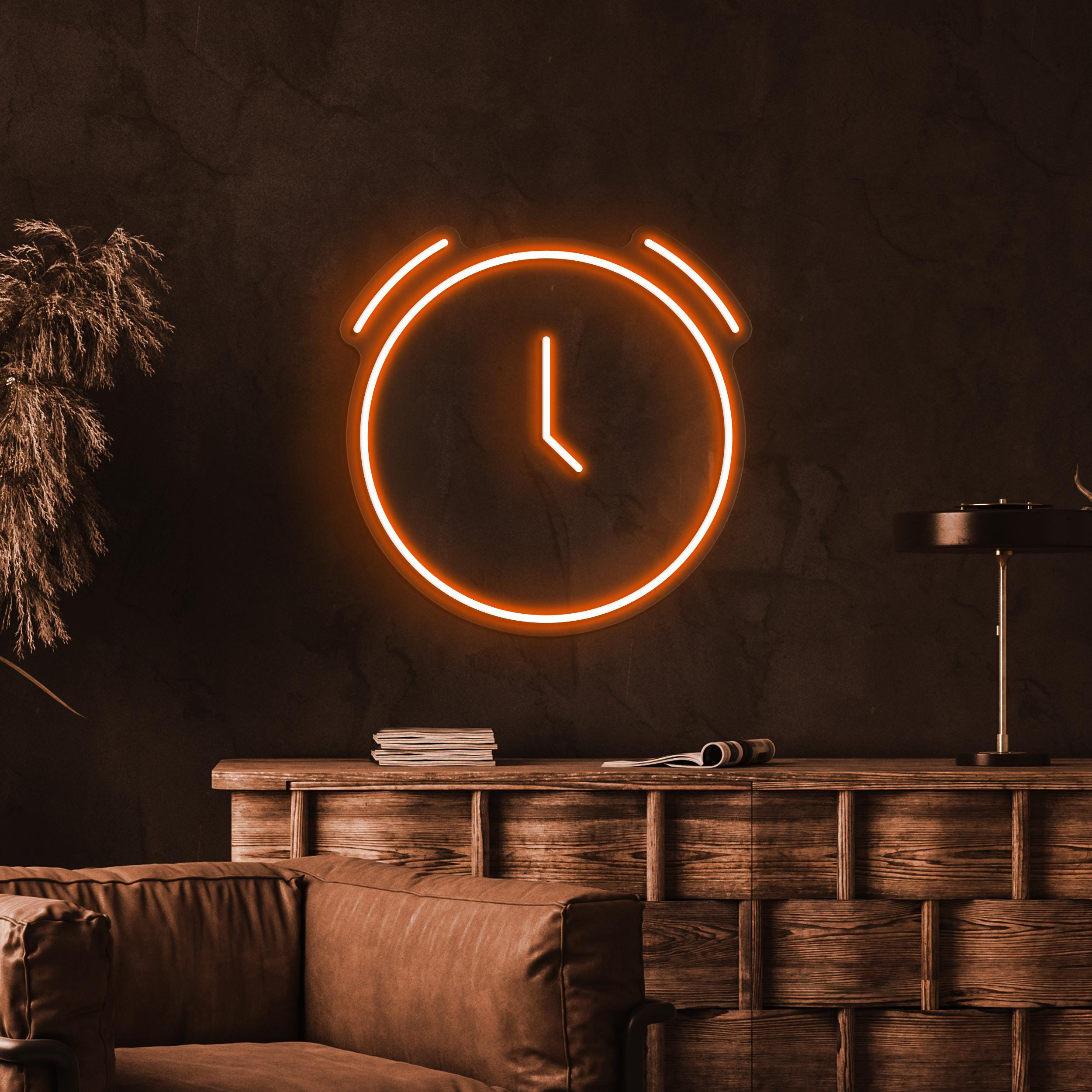 Clock Neon Sign, Clock LED Light, Neon Decor for Cafe, Bar, Restaurants, Time Wall Art, Kids Room Neon Light, Gift for Birthday, Custom Sign