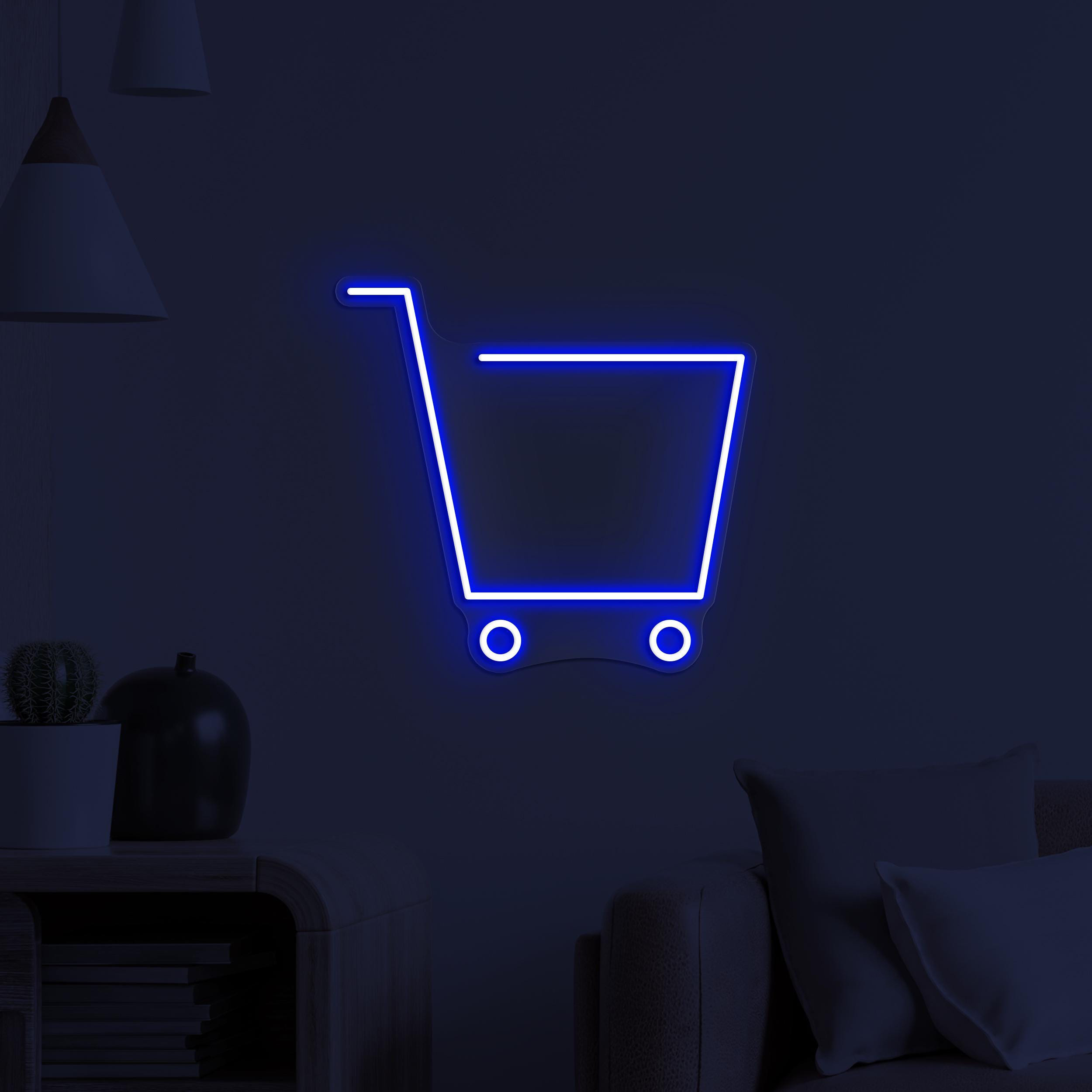 Shopping Cart Neon Sign, Shopping Cart LED Light, Shopping Trolley Wall Art, Shopping Mall Wall Decor, Retail Neon Light, Shopping Mart Sign
