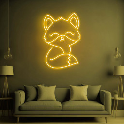 Fox LED Neon Sign, Fox Neon Light, Wall Decor for Fox Lovers, Anime Fox Theme Neon Sign for Kids' Rooms, Fox Wall Art and Room Decoration