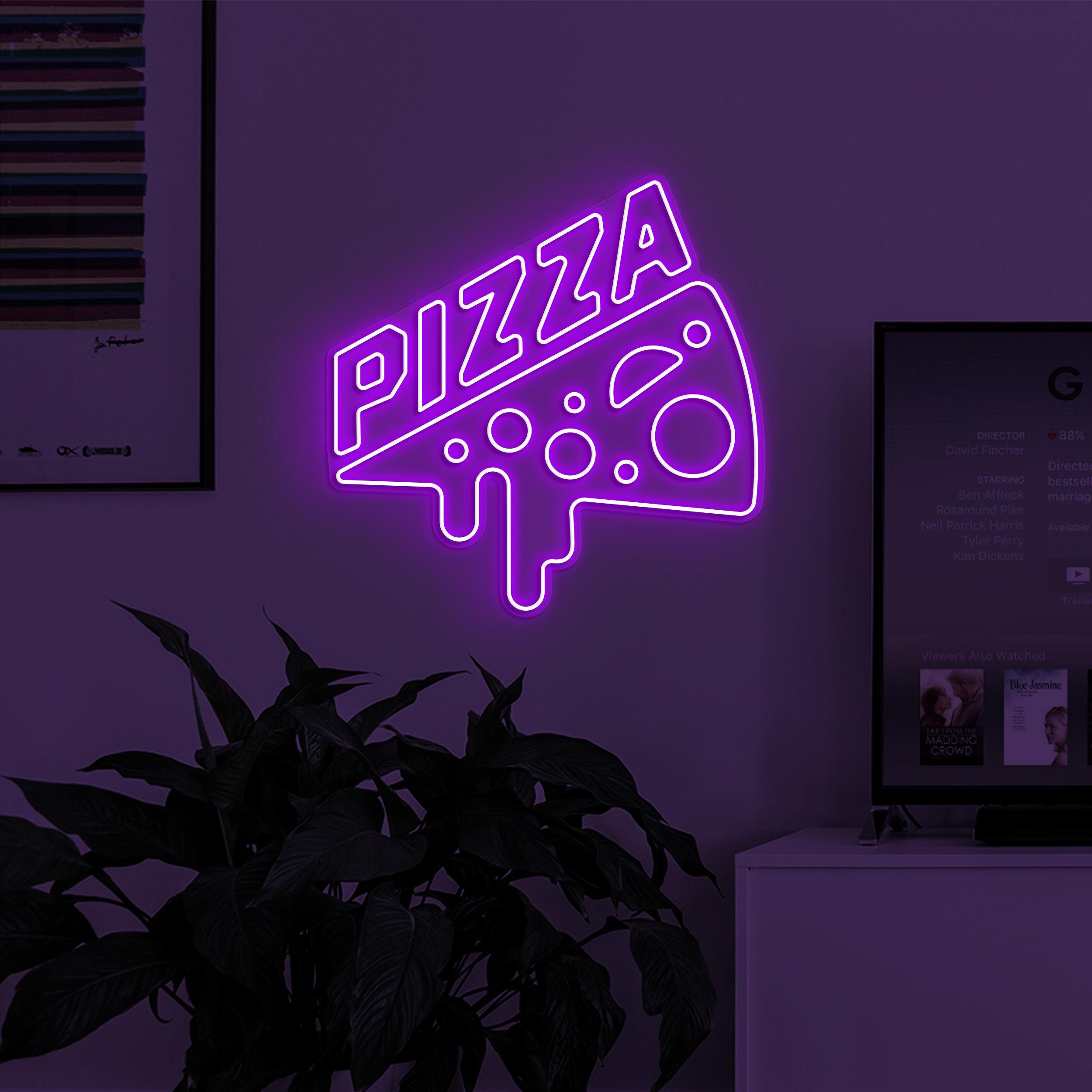 Pizza Neon Sign, Pizza LED Light, Pizza Slice Wall Decor, Pizza Cafe Wall Sign, Pizza Shop Logo Sign, Pizza Lover Wall Art, Restaurant Art