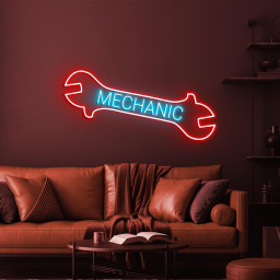 Mechanic Neon Sign, Mechanic LED Light, Car Repair Shop Wall Decor, Wrench Wall Decor, Mechanic Logo Neon Sign, Car Repair Service Decor