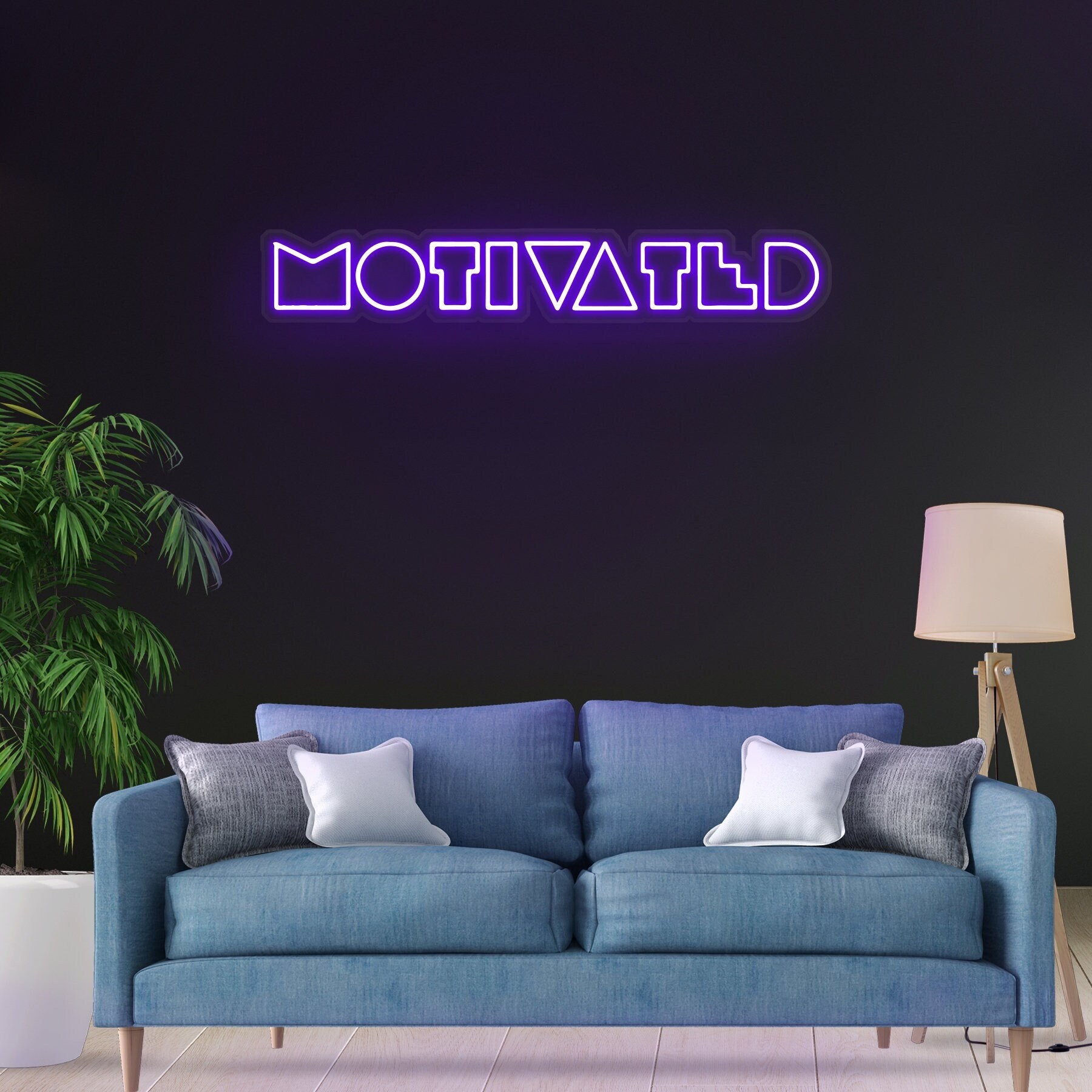 Motivated Neon Sign, LED Bedroom Decor, Game Room Decor, Gym and Fitness Decor, Custom Name Wall Art, Personalized Room Decor, Gift Idea