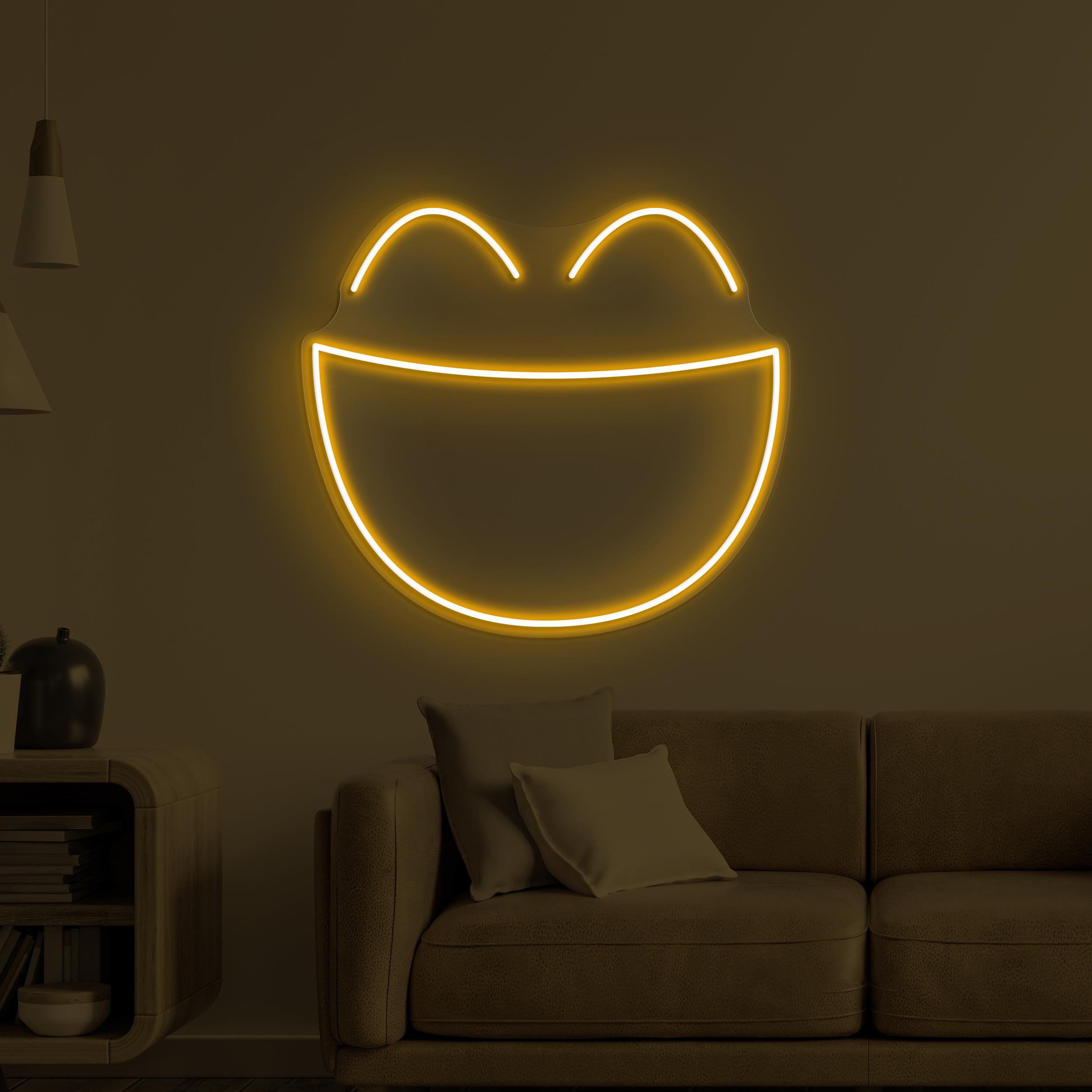Smiley Face Neon Sign, Laughing Face LED Light, Laughing Emoji Wall Decor, Kids Room Wall Art, Birthday Gift For Kids, Happy Emoji Led Sign
