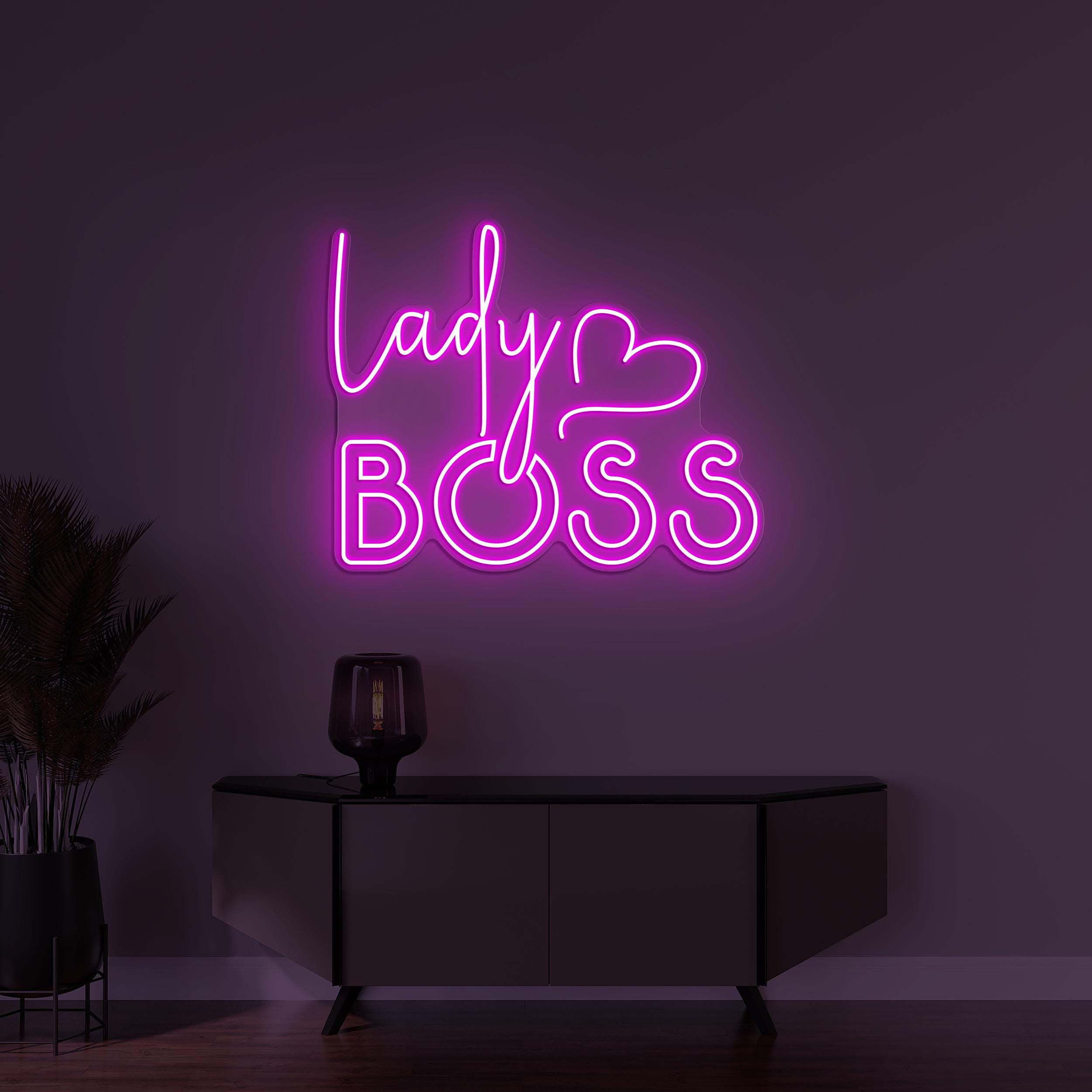 Lady Boss Neon Sign, Lady Boss LED Light, Girl Power Wall Decor, Girl Room Wall Art, Personalized Girl Sign, Heart LED Art, Salon LED Sign