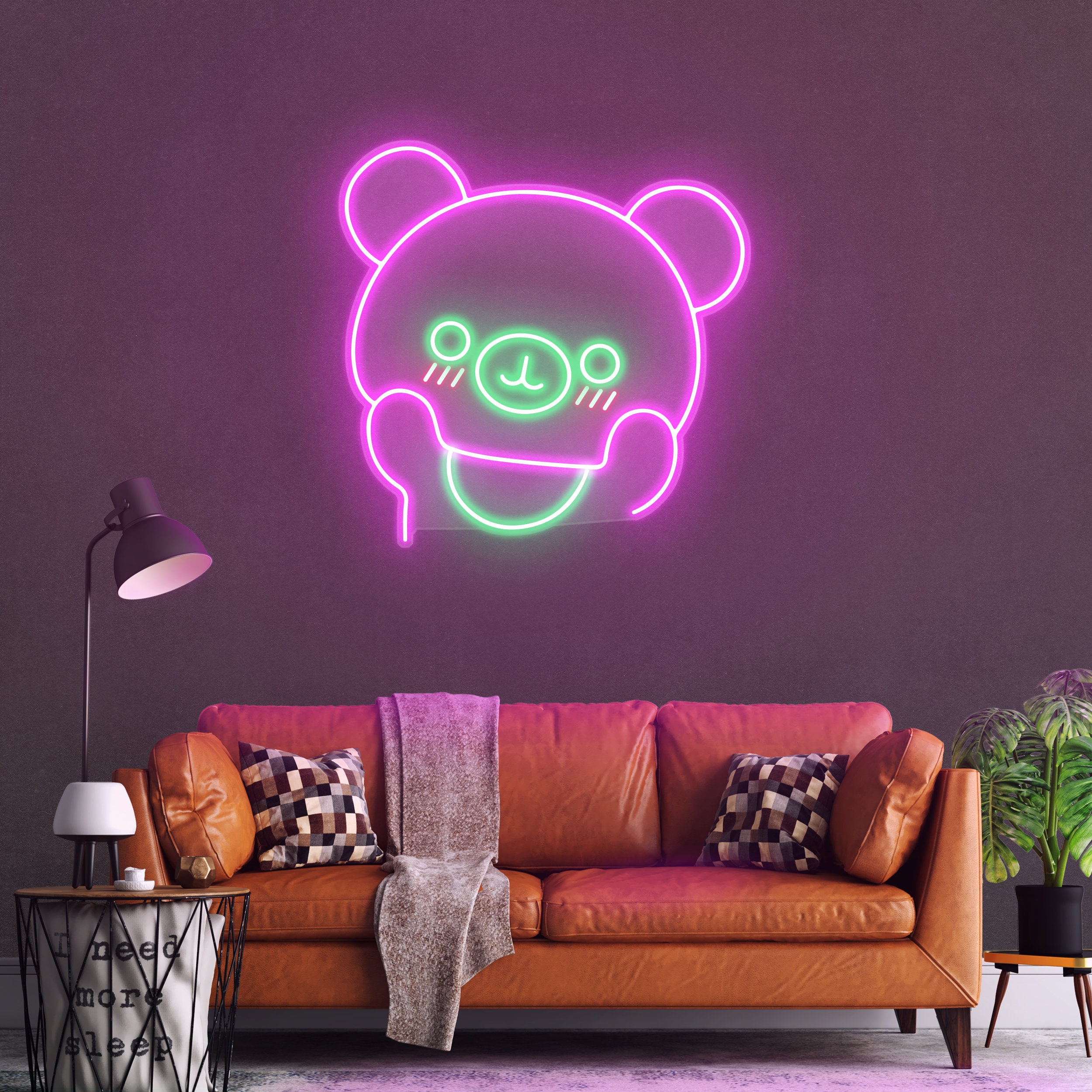 Cute Bear Neon Sign, Anime LED Light for Kids Room & Nursery Decor, Bear Light, Room Lighting, Home Art, Gift for Kids, Animal Neon Sign