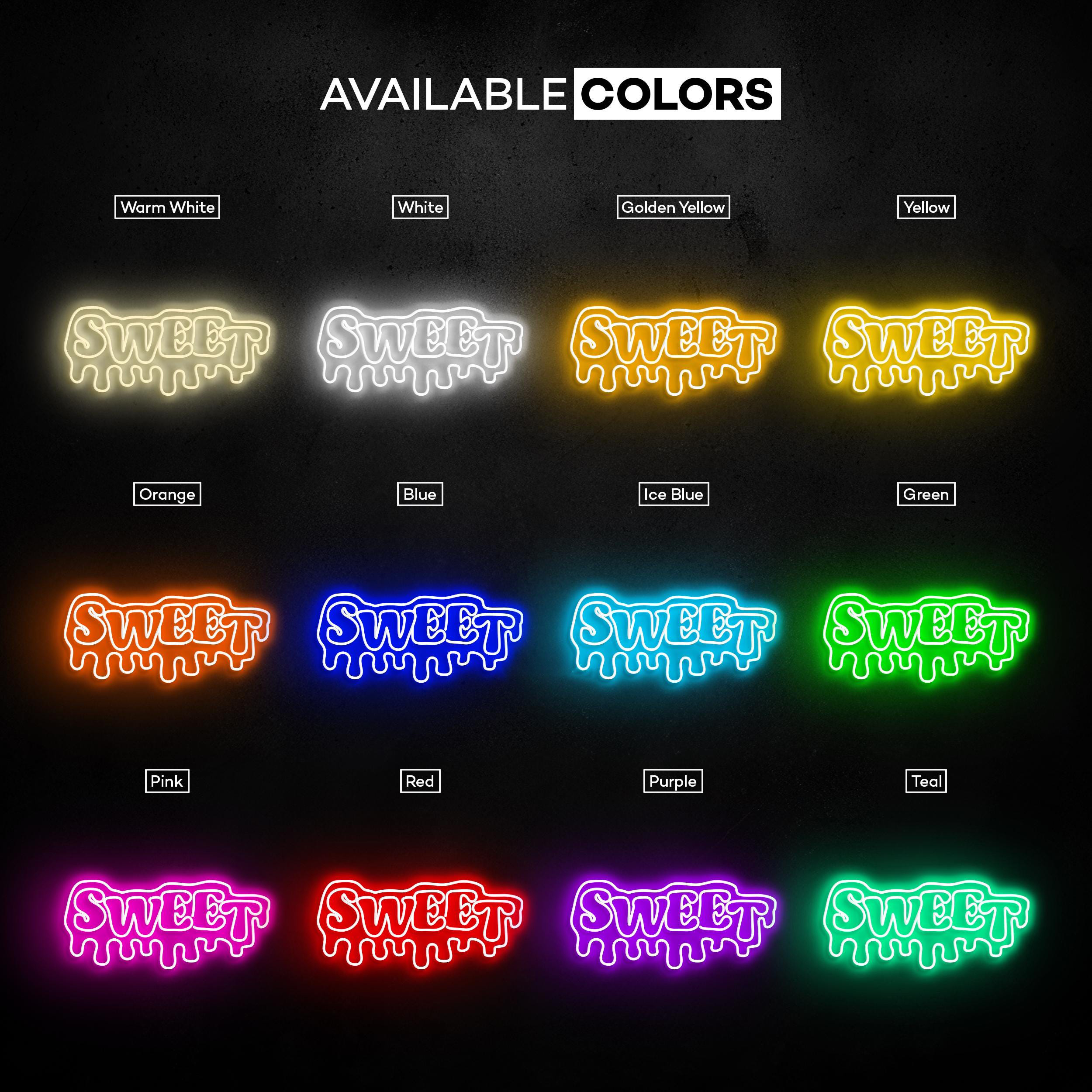 Sweet Neon Sign, Sweet LED Light, Ice Cream Shop Wall Decor, Sweet Logo Wall Art, Business Logo Neon Light, Candy Shop Decor, Dessert Lover