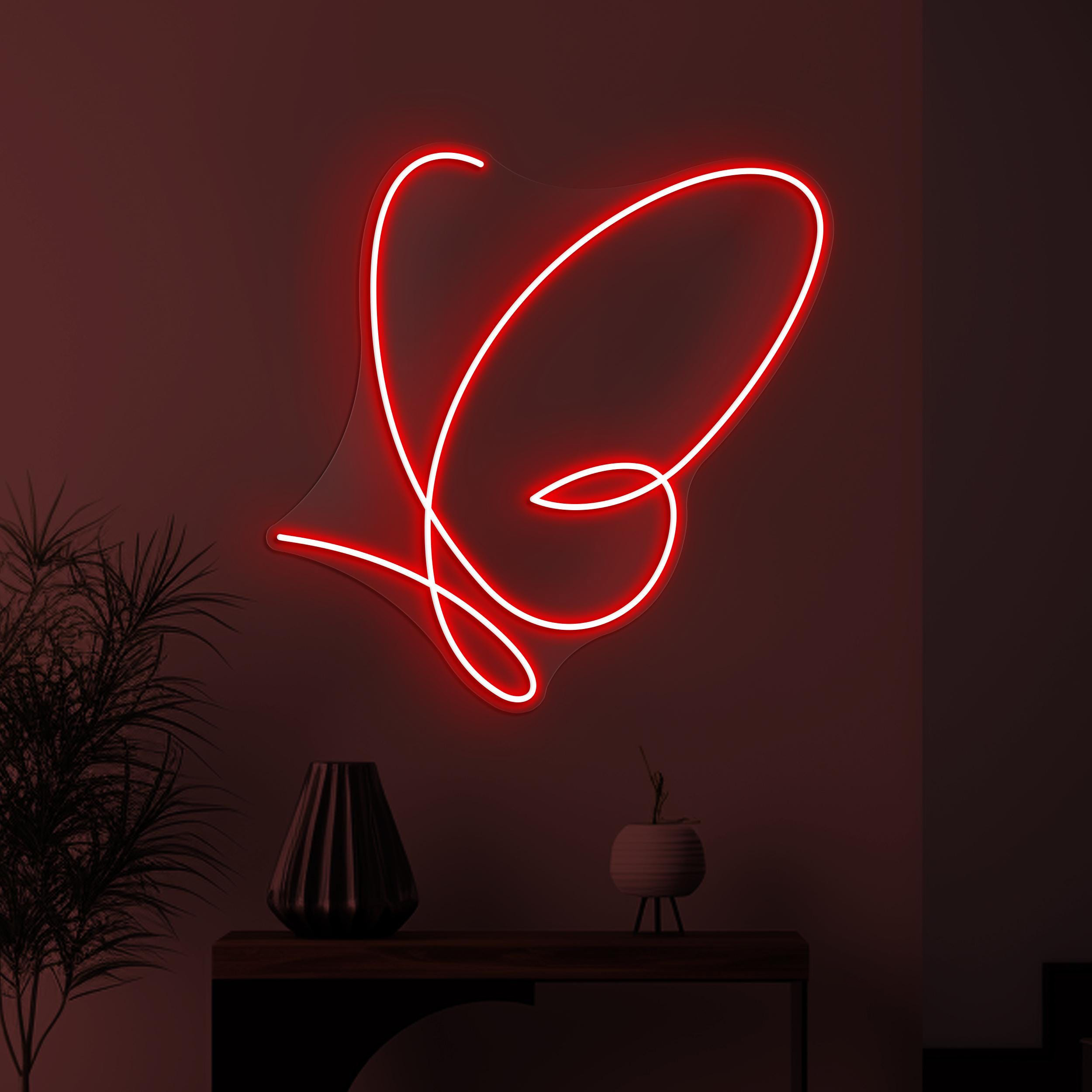 Butterfly Neon Sign, Butterfly LED Light, Nature Wall Decor, Flying Butterfly Wall Art, Girl Room Neon Light, Home Led Art, Kids Room Decor