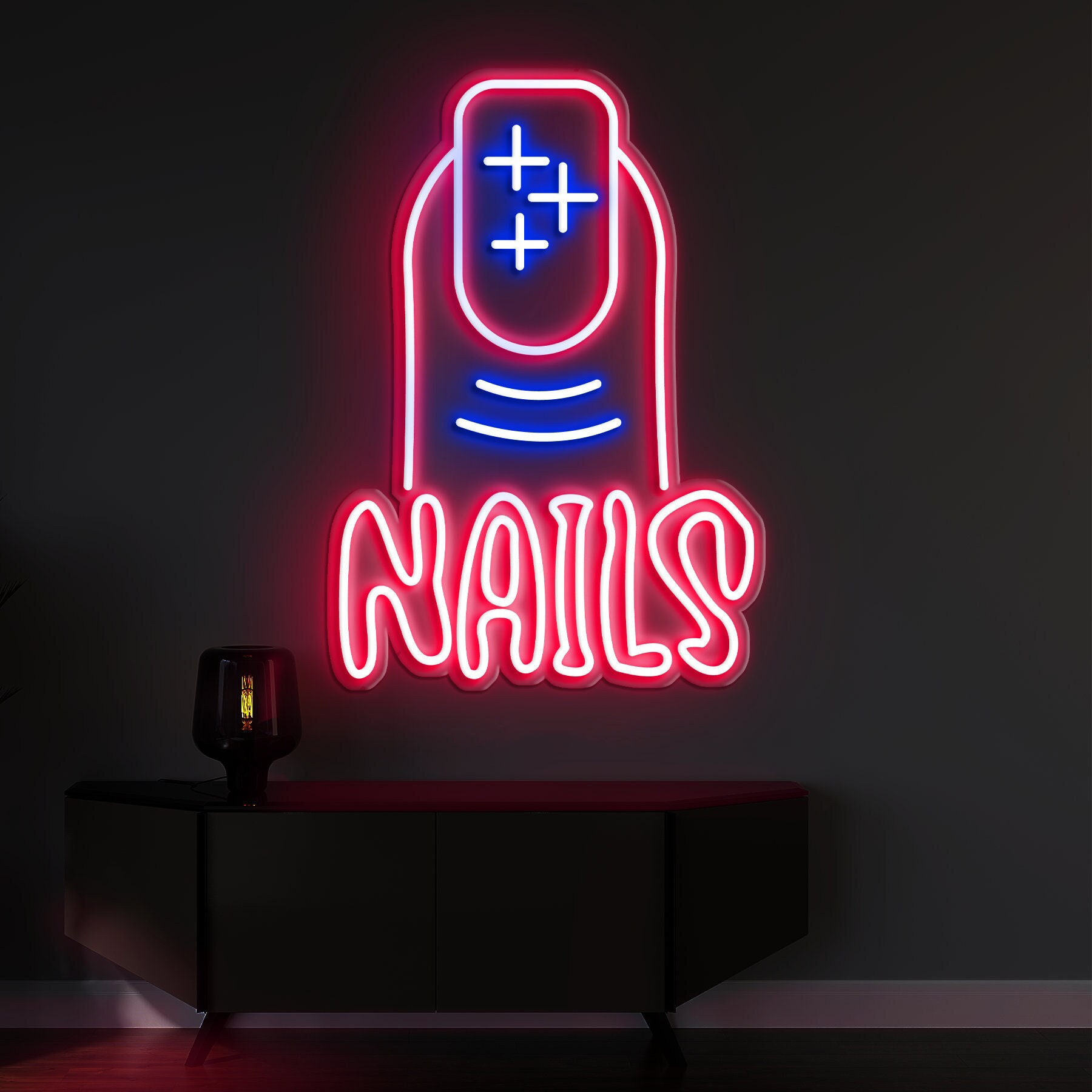 Nails Neon Sign, Nails Neon Light, Wall Decor for Nail Salon and Beauty Rooms, Nail Art, Shop and Party Decor, Lights for Bedroom and Room