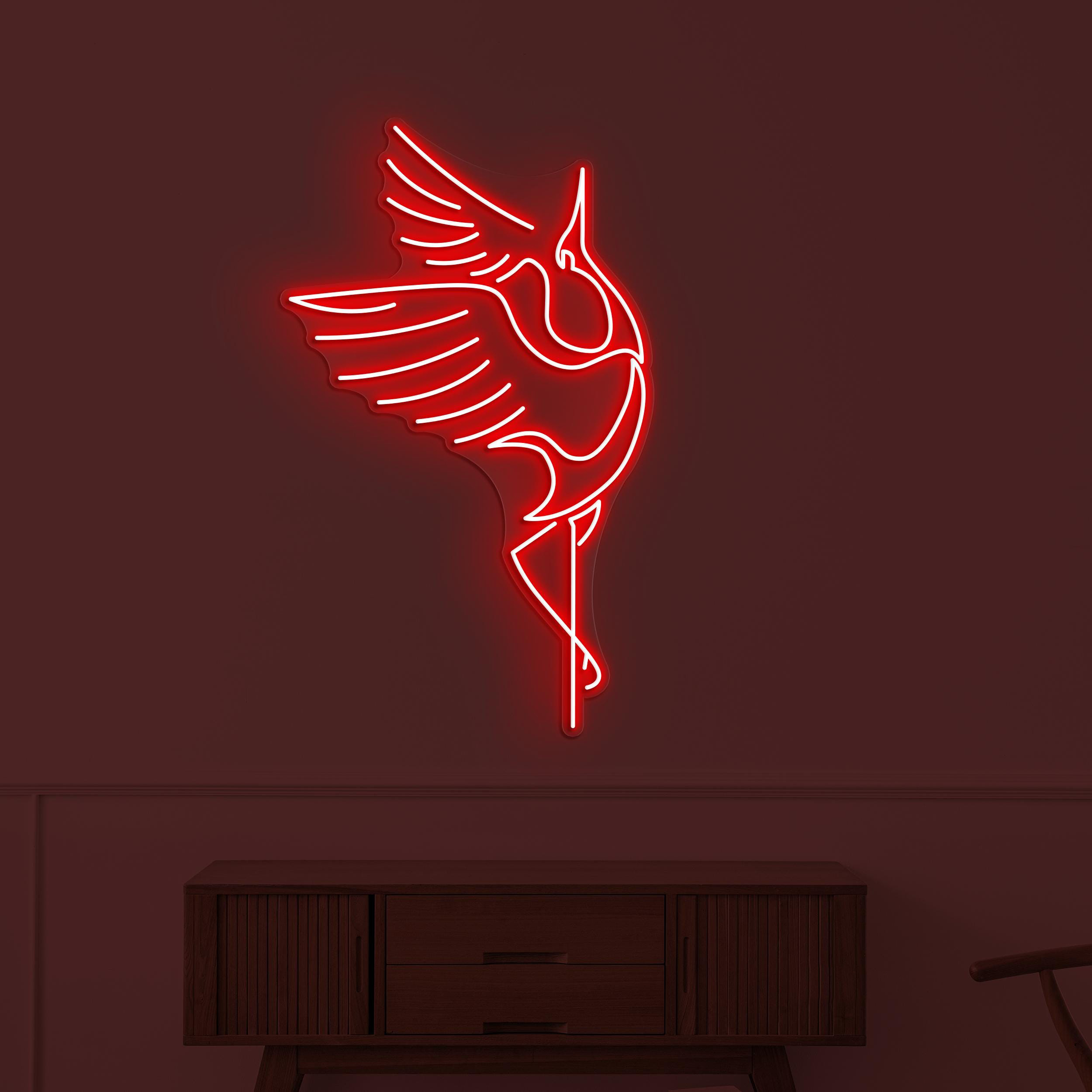 Crane Bird Neon Sign, Crane Bird Led Sign, Flying Crane Wall Art, Birds Shop Wall Decor, Crane Lover Light, Home Led Art, Japanese Bird Sign