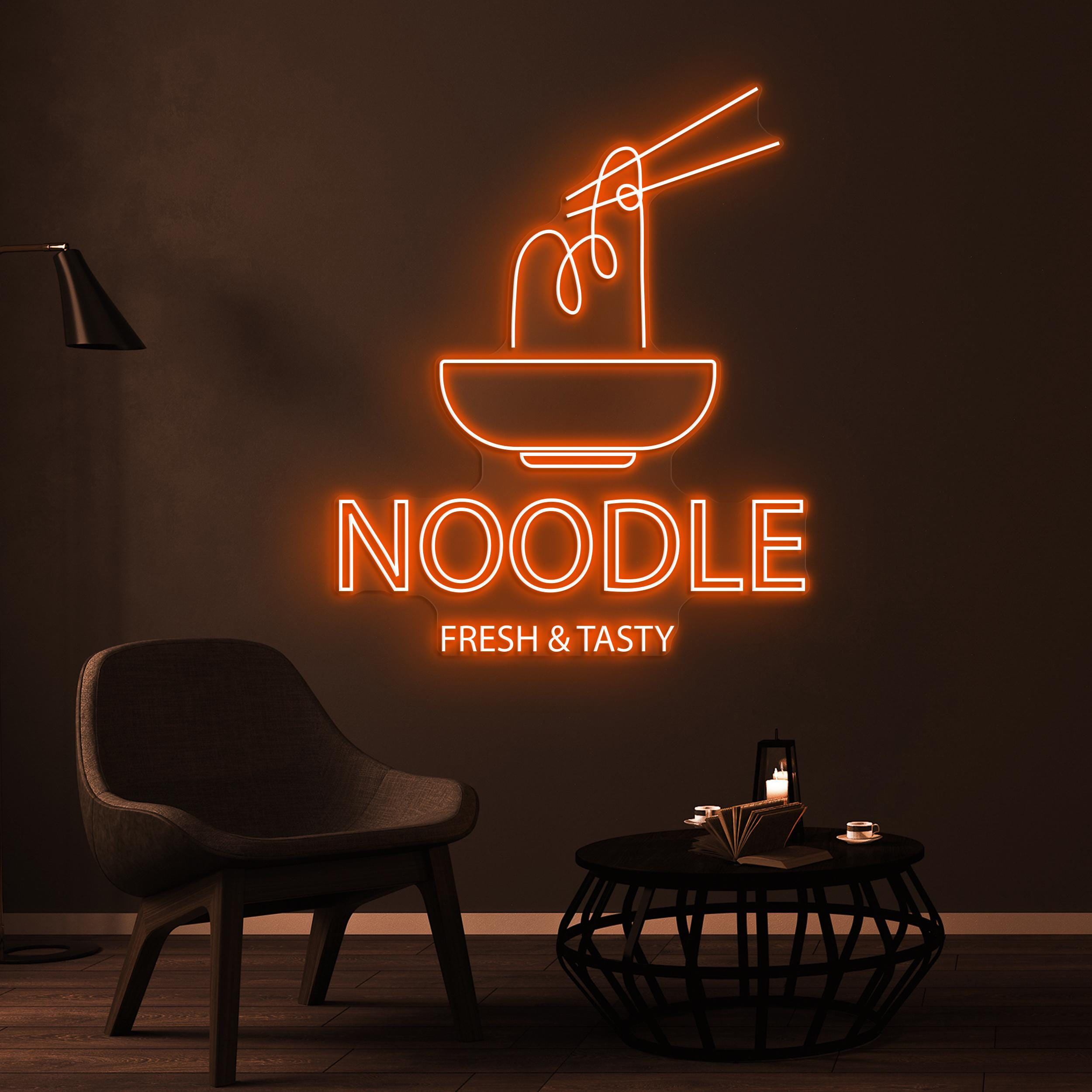 Noodles Neon Sign, Noodles LED Light, Fresh & Tasty Wall Decor, Noodles Bowl Wall Art, Kitchen Art, Ramen Shop Decor, Asian Restaurant Sign