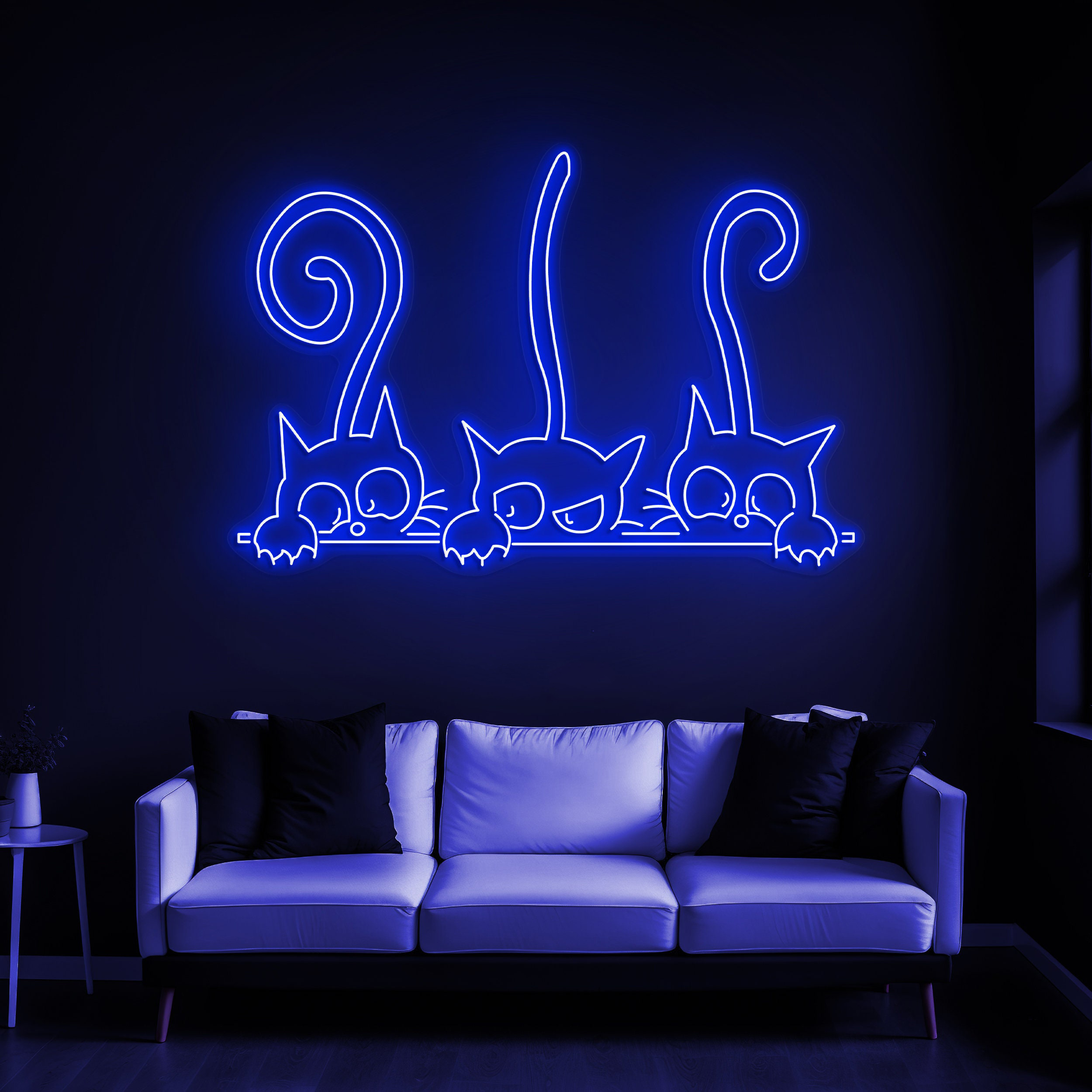 Cats Neon Sign, Cute Kittens LED Light, Wall Hanging Cat Neon Sign, Anime Cat Decor for Pet Shop, Game Room, Bedroom, and Home Decor, Gift