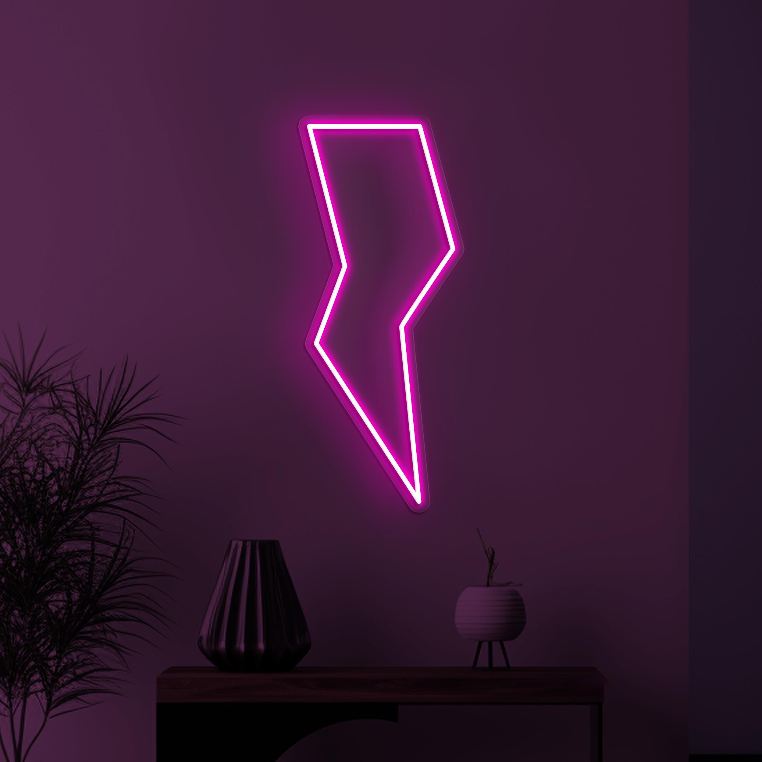 Lightning Neon Sign, Lightning LED Light, Lightning Bolt Wall Art, Game Room Wall Decor, Thunder Led Neon Light, Cafe and Bar Wall Decor