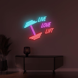 Live Love Lift Neon Sign, Live Love Lift LED Light, Gym Wall Decor, Workout Wall Art, Fitness Neon Sign, Dumbbell Neon Decor, Gym Lover Gift