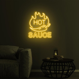 Hot Chili Sauce Neon Sign, Hot Chili Sauce LED Light, Hot Sauce Wall Decor, Spicy Food Restaurant Decor, Fire Chili Art, Spice Lovers Gift