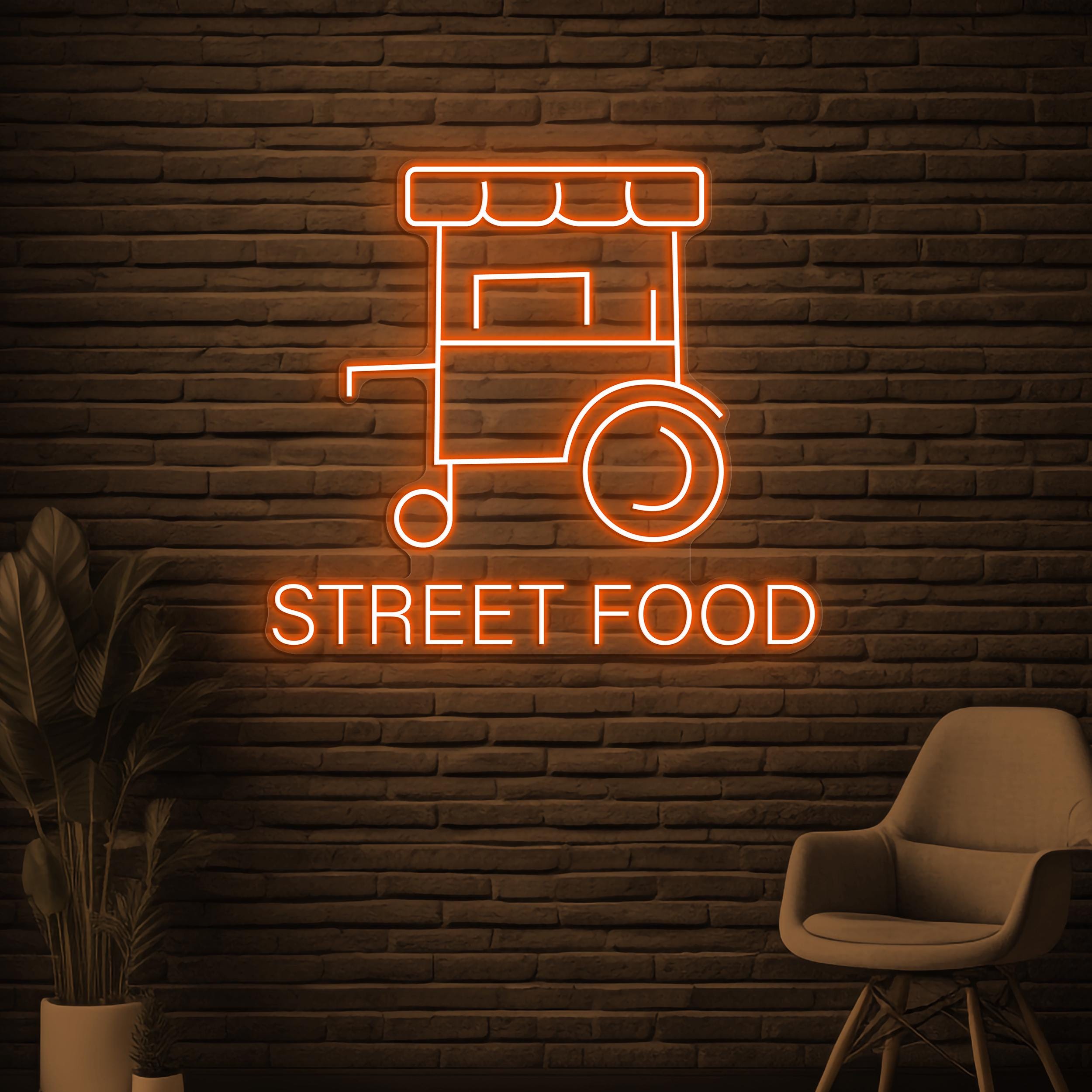 Street Food Neon Sign, In the Mood for Street Food Light, Street Food Restaurant Decoration, Custom Neon Sign, Fast Food Restaurant Wall Art