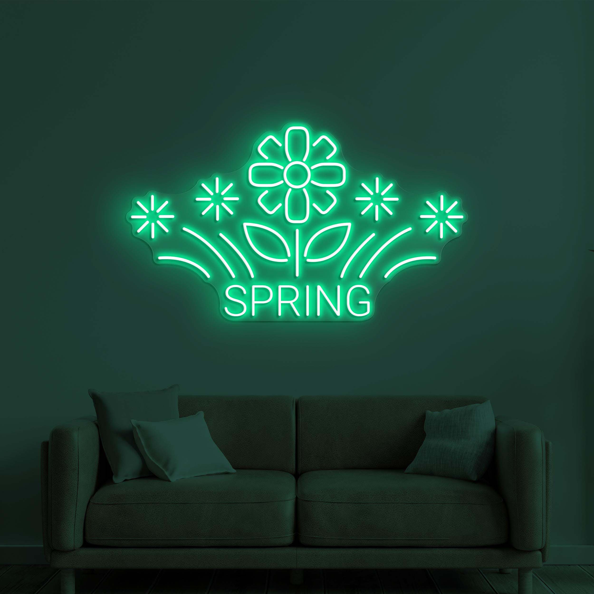 Spring Neon Sign, Spring Flower LED Light, Spring Logo Wall Decor, Flower Shop Wall Art, Springtime Neon Sign, Flowers Neon Wall Light, Gift