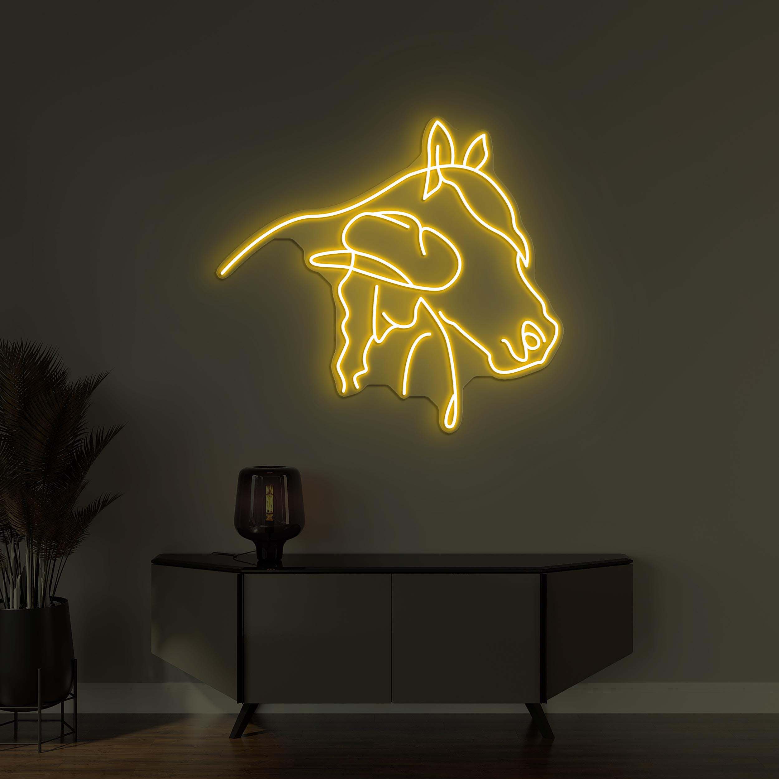 Horse With Cowgirl Neon Sign, Horse With Girl LED Light, Cowgirl Wall Decor, Home Wall Art, Girl Room Decor, Animal Shop Sign, Horse Lover