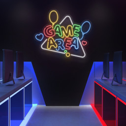 Game Area Neon Sign, LED Game Room Decor, Gaming Neon Light for Bedroom, Man Cave, Pub, Gift for Gamers, Boys, Game Wall Art, Party Decor