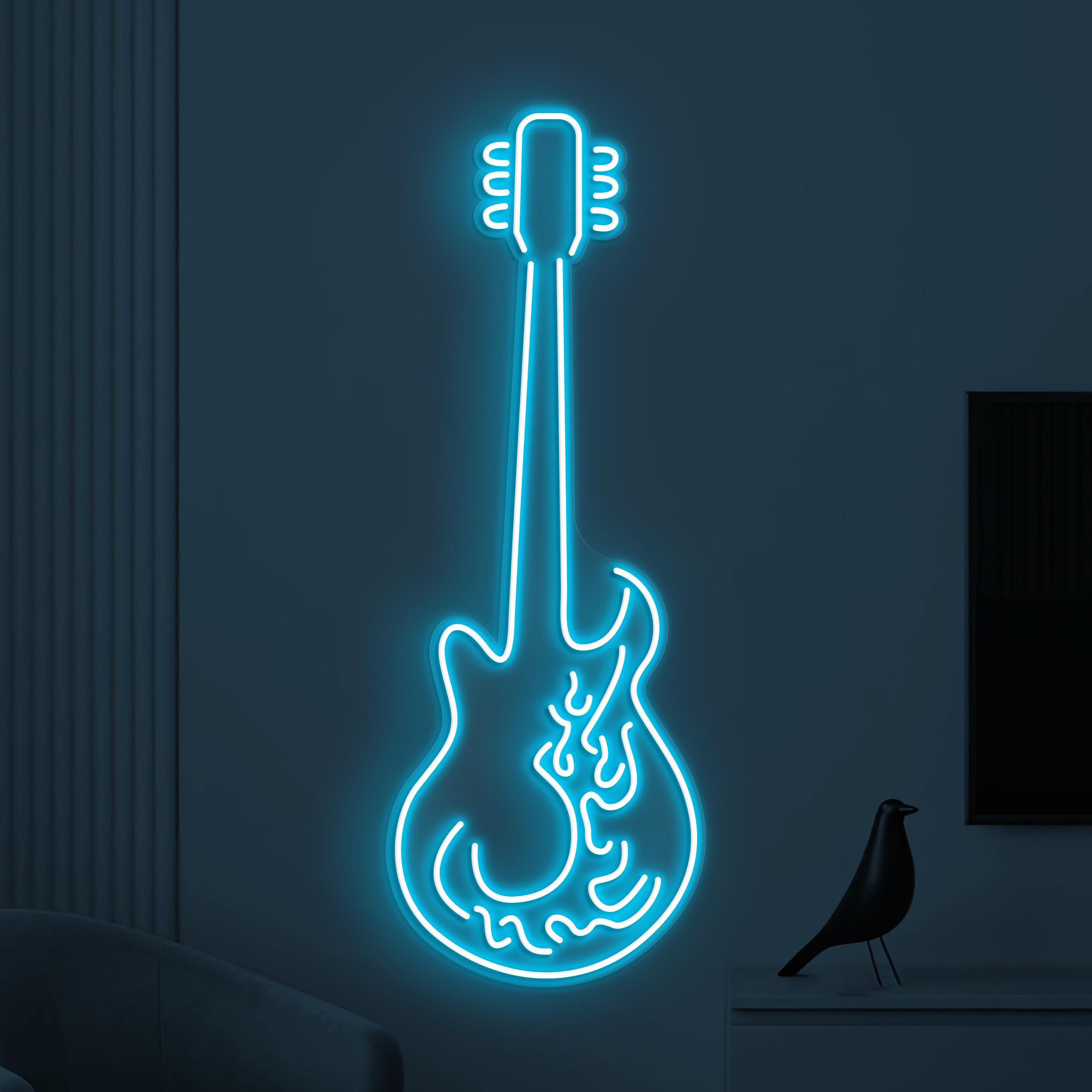 Guitar Neon Sign, Guitar LED Light, Home Wall Decor, Music Room Wall Art, Music Studio Neon Light, Electric Guitar Sign, Guitar Lover Gift