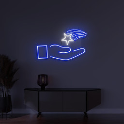 Star In Hand Neon Sign, Star In Hand LED Light, Star Wall Decor, Party Wall Art, Dream Catcher Light, Make a Wish Art, Hand Holding Star