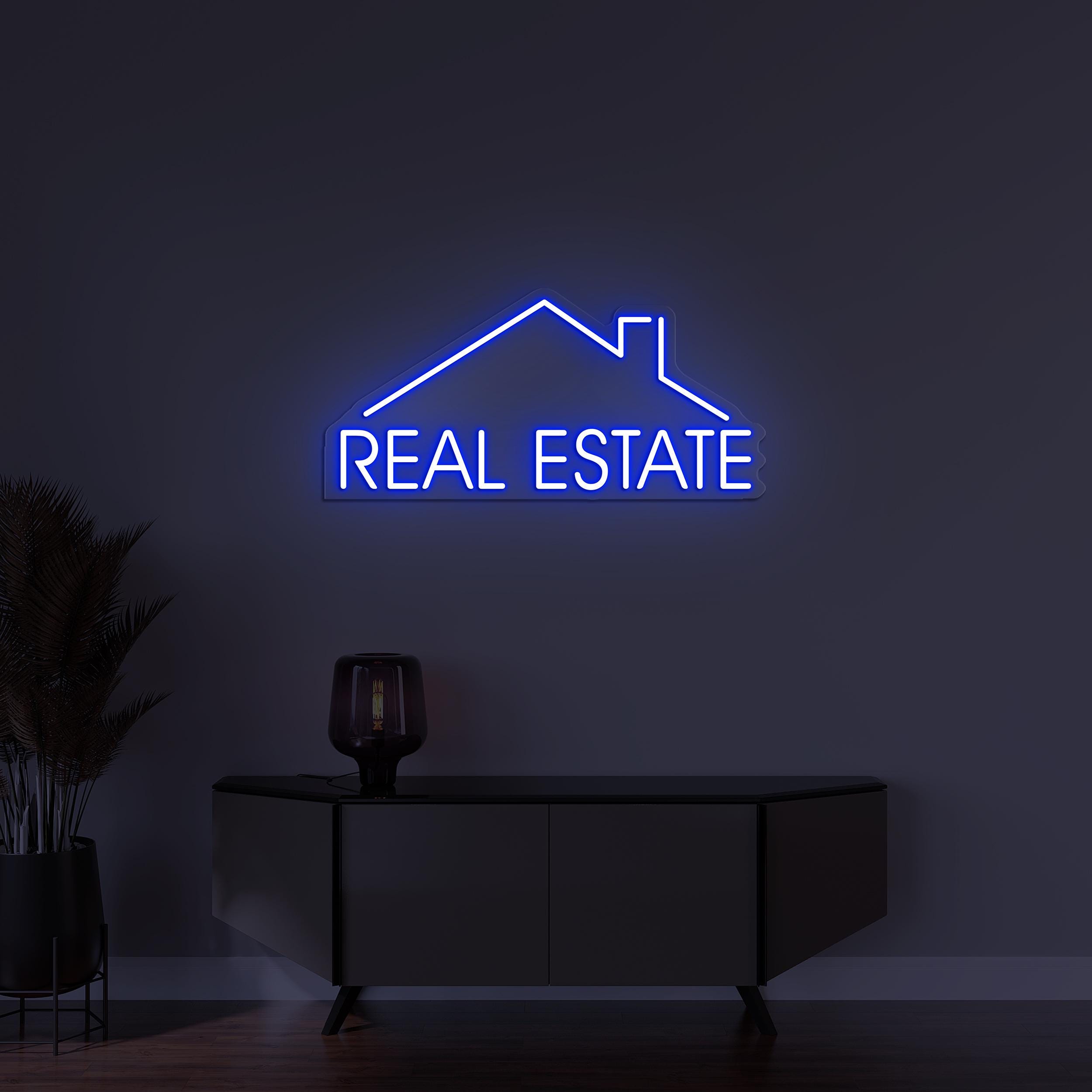Real Estate Neon Sign, Real Estate LED Light, Business Home Wall Decor, Property Office Art, Real Estate Agency Decor, Personalized Led Sign