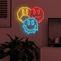 Melting Smiley Emoji Neon Sign, Three Drippy Emoji LED Light, Cute Dripping Emoji Wall Decor, Kids Room Art, Personalized Gift, Emoji Lover
