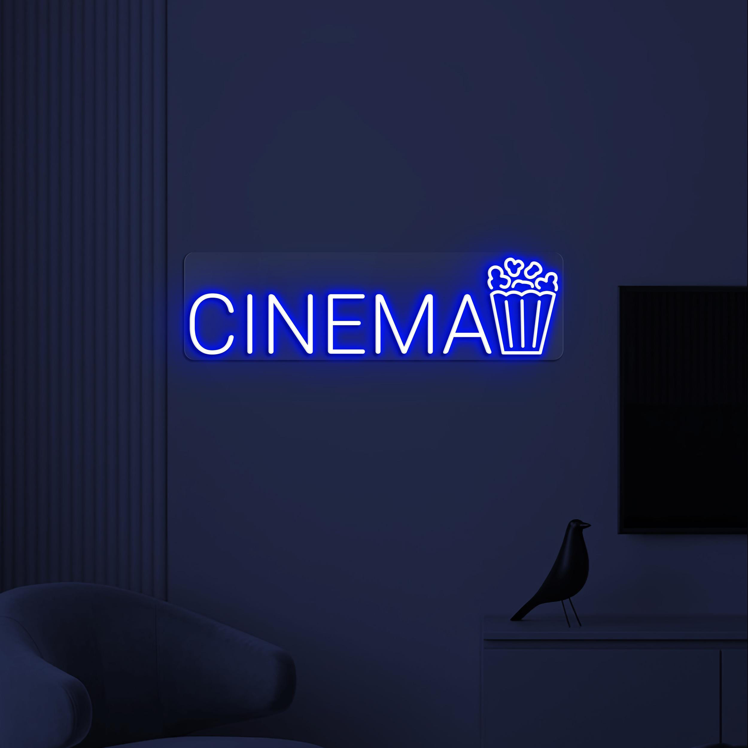 Cinema Neon Sign, Cinema LED Light, Cinema Popcorn Wall Decor, Movie Theater Neon Art, Cinema Room Light, Movie Lover Gift, Home Wall Decor