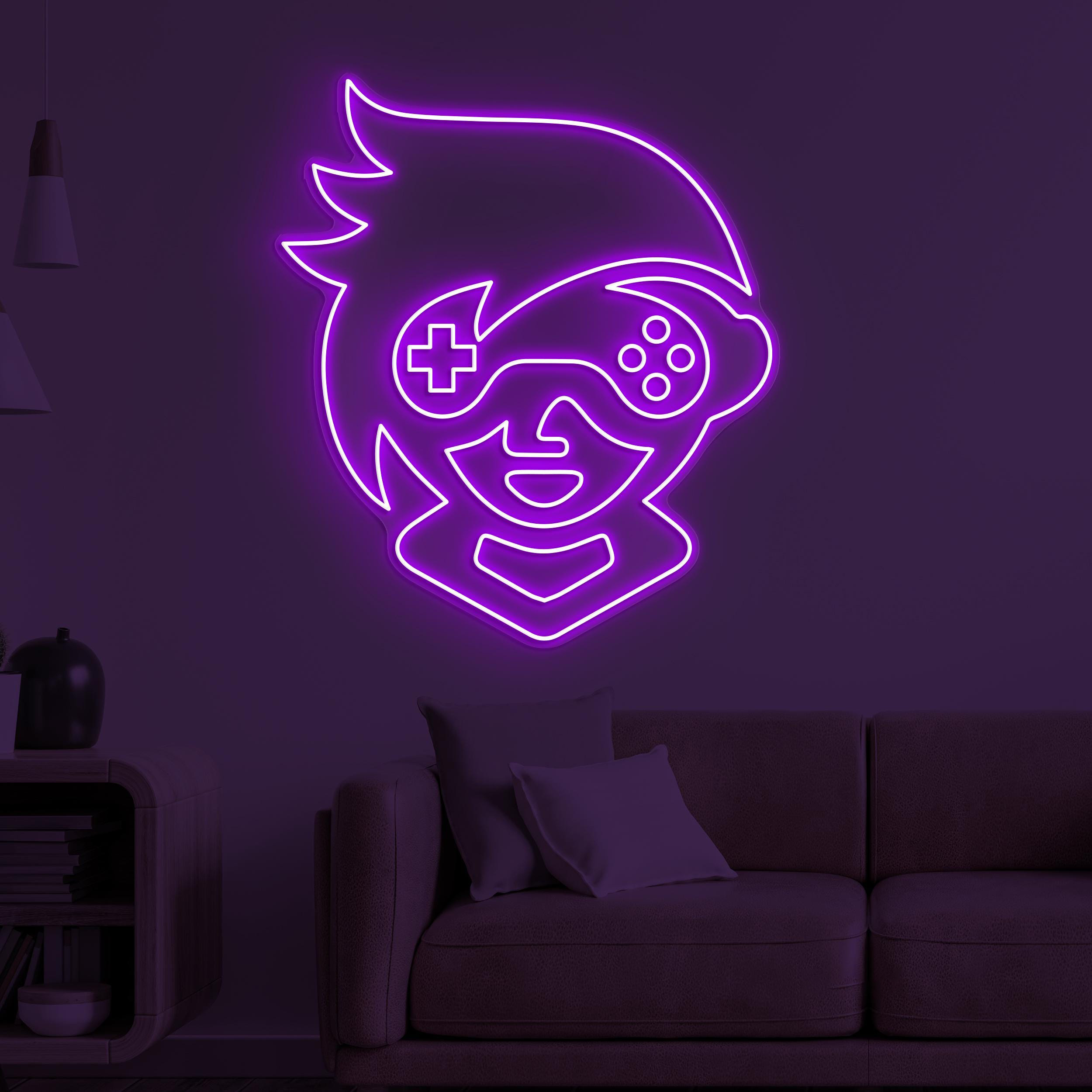 Gamer Boy Neon Sign, Gamer Boy LED Light, Gamer LED Neon Art, Kids Room Wall Decor, Game Room Neon Light, Gaming Zone Wall Art, Boy Room Art