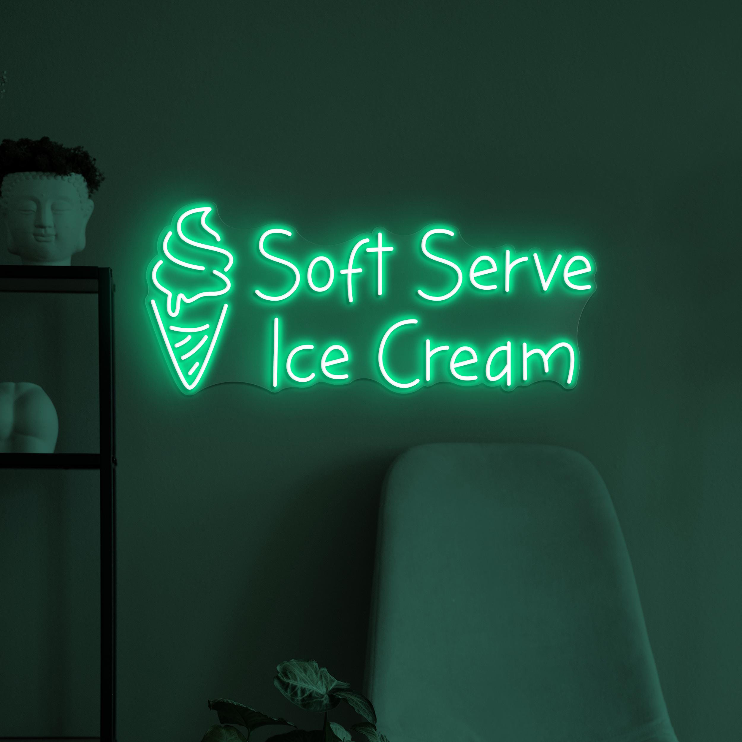 Soft Serve Ice Cream Neon Sign, Soft Serve Ice Cream LED Light, Sweet Dish Wall Art, Dessert Led Sign, Ice Cream Shop Decor, Ice Cream Lover