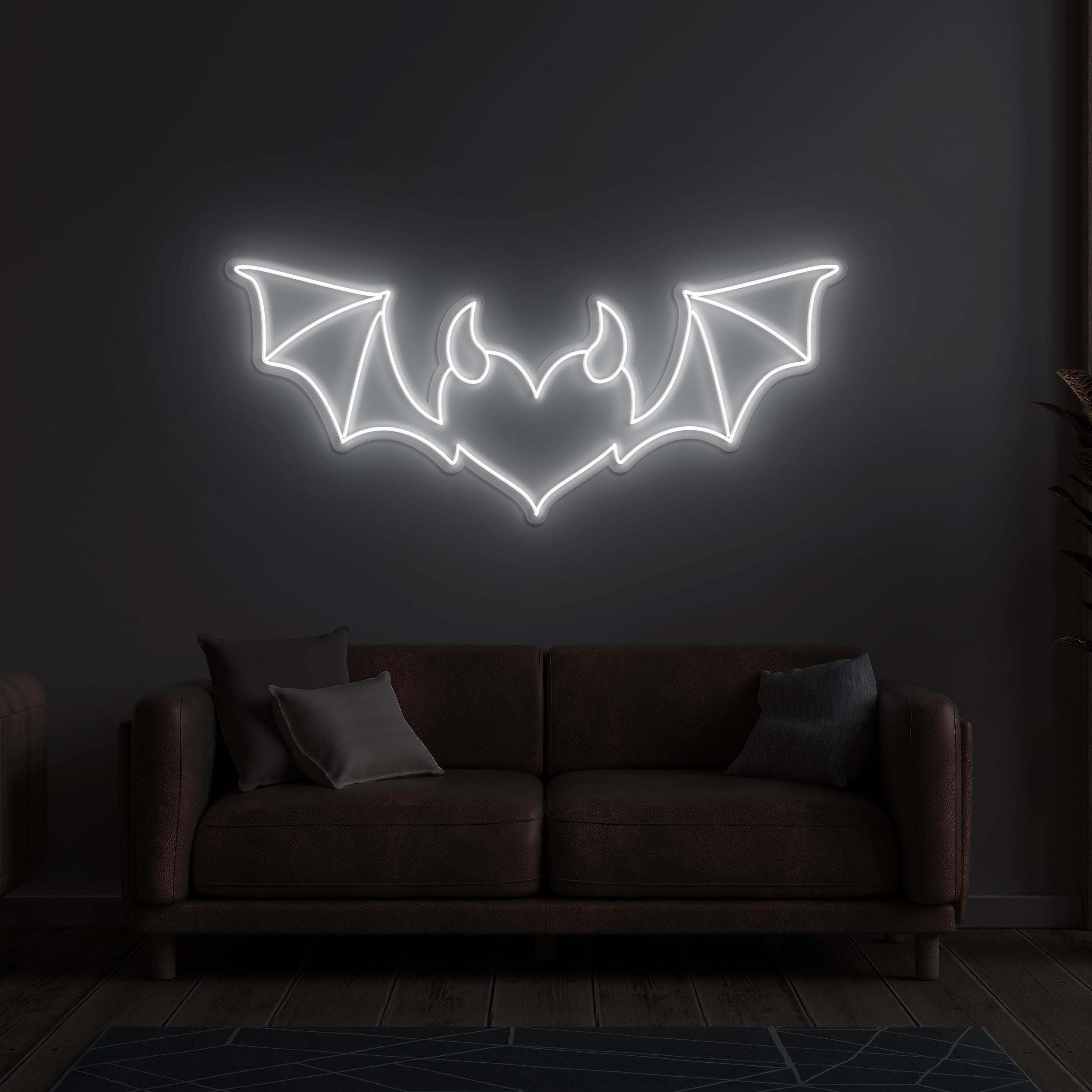 Devil Heart with Wings Neon Sign, Devil Heart with Wings LED Light, Halloween Party Decor, Demon Heart Wall Art, Decor for Home, Shop, Bar