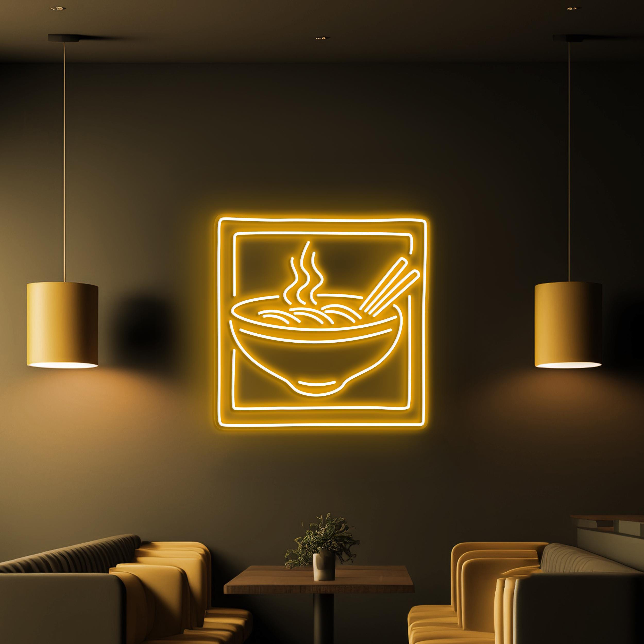 Ramen Neon Sign, Ramen Bowl LED Light, Noodle Bowl Wall Art, Noodle Shop Wall Decor, Asian Food Wall Light, Home and Kitchen Neon Light