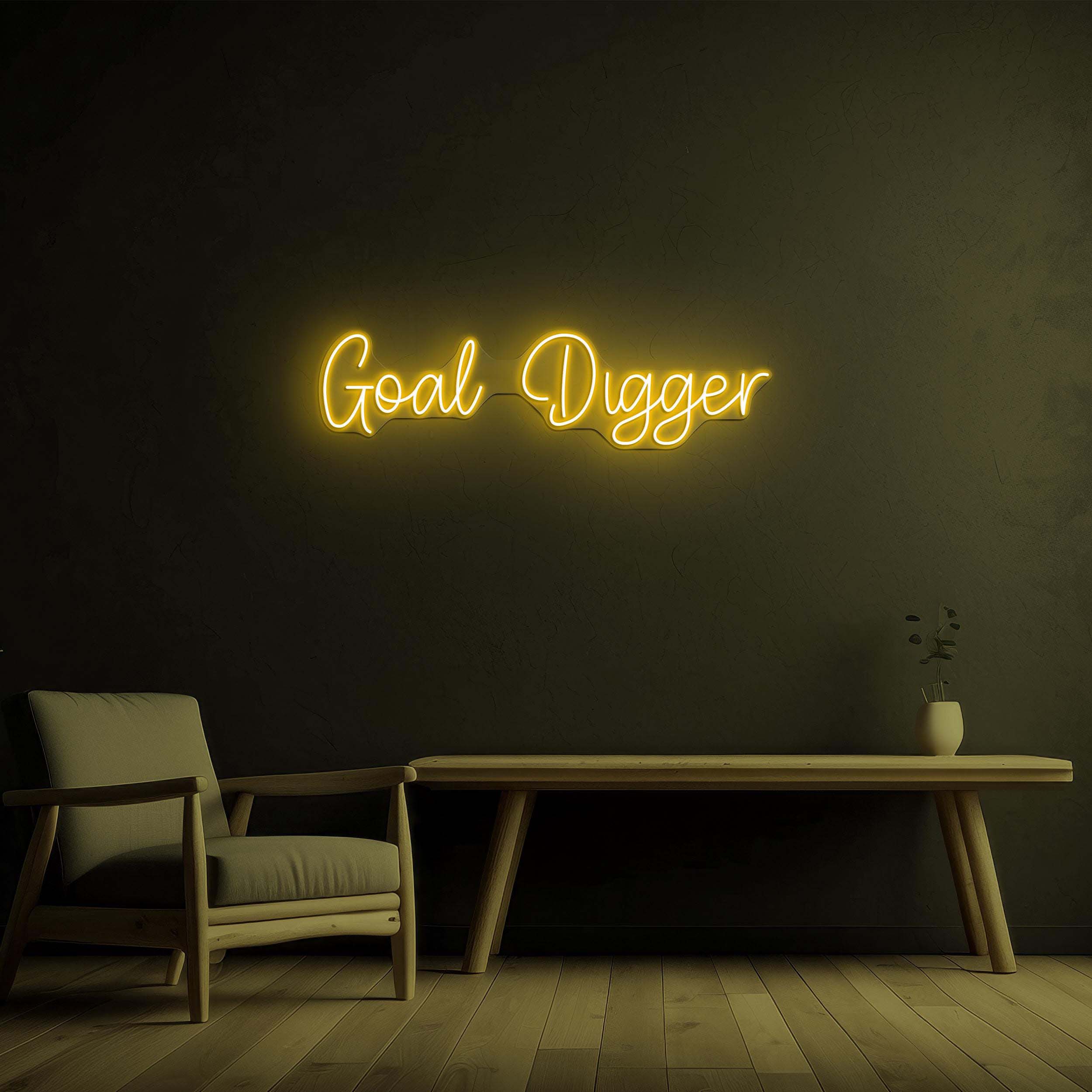 Goal Digger Neon Sign, Goal Digger LED Light, Goal Digger Wall Art, Room Home Office Decor, Achiever Sign, Inspirational Art, Work Area Sign