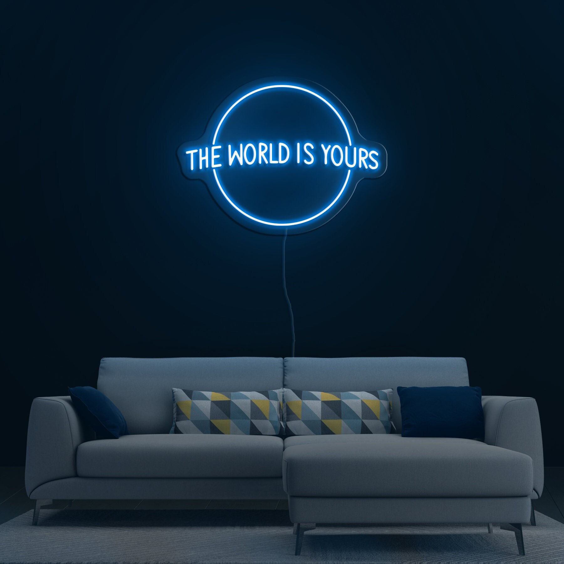 The World Is Yours Neon Sign, Wedding Decor, LED Neon Wall Art, Gift for Home Decor, Room Decor, Man Cave, Cafe, Game Room, Graduation Party