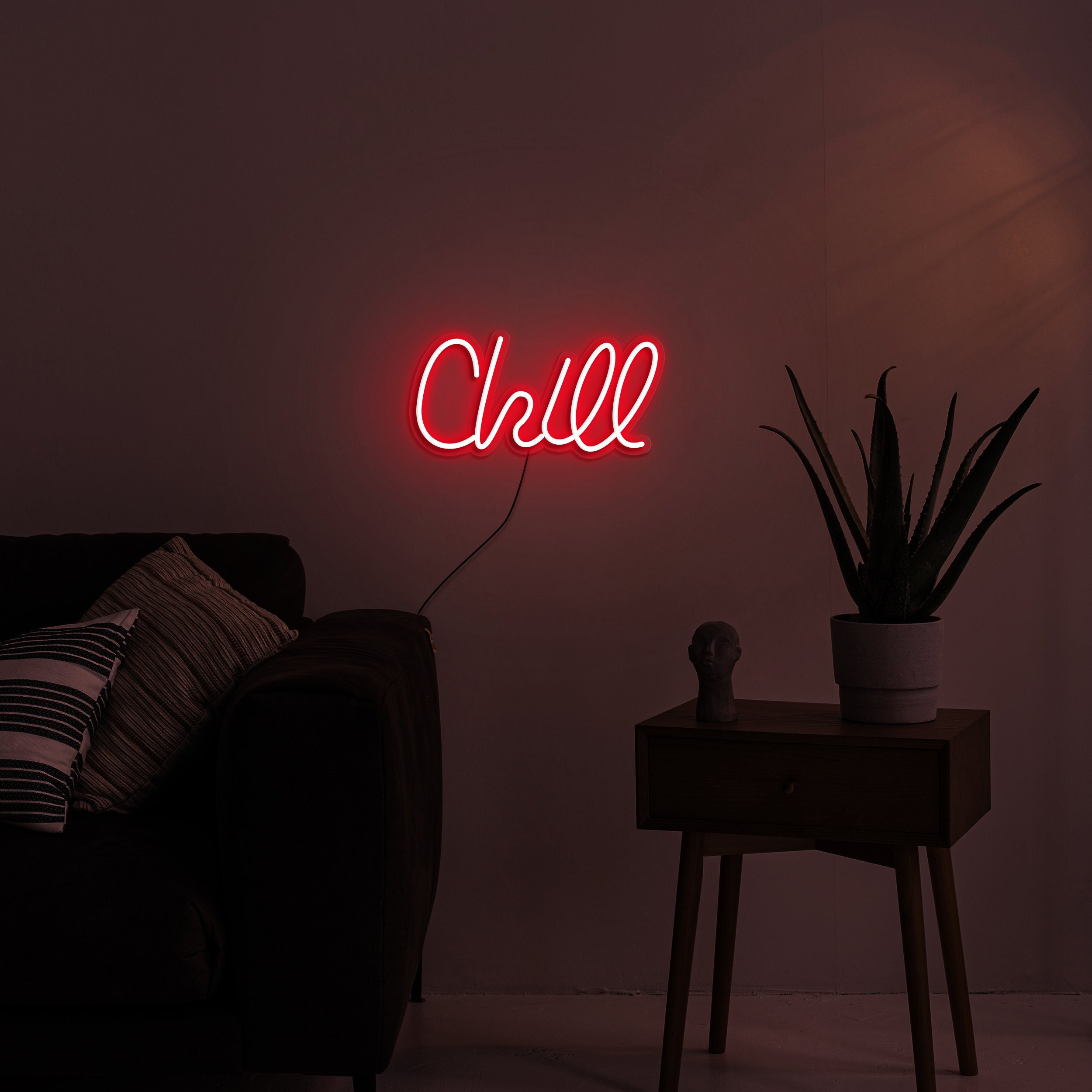 Chill Neon Sign, Light for Game Room Decor, USB Powered Word Neon Wall Sign, Bedroom, Bar, Man Cave, Dorm Art, Gamer Neon Sign, Gift Idea