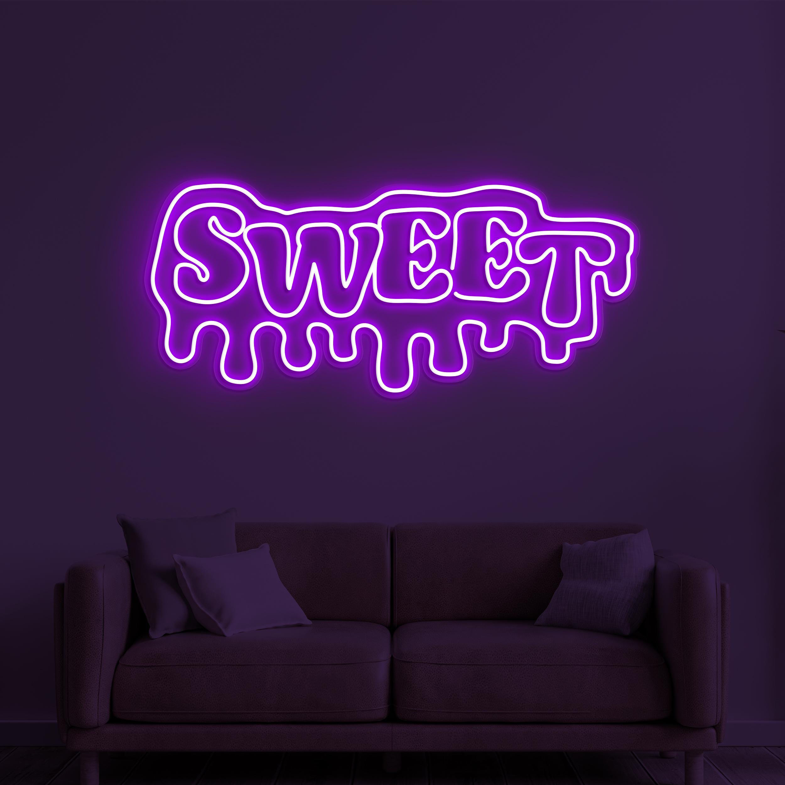 Sweet Neon Sign, Sweet LED Light, Ice Cream Shop Wall Decor, Sweet Logo Wall Art, Business Logo Neon Light, Candy Shop Decor, Dessert Lover