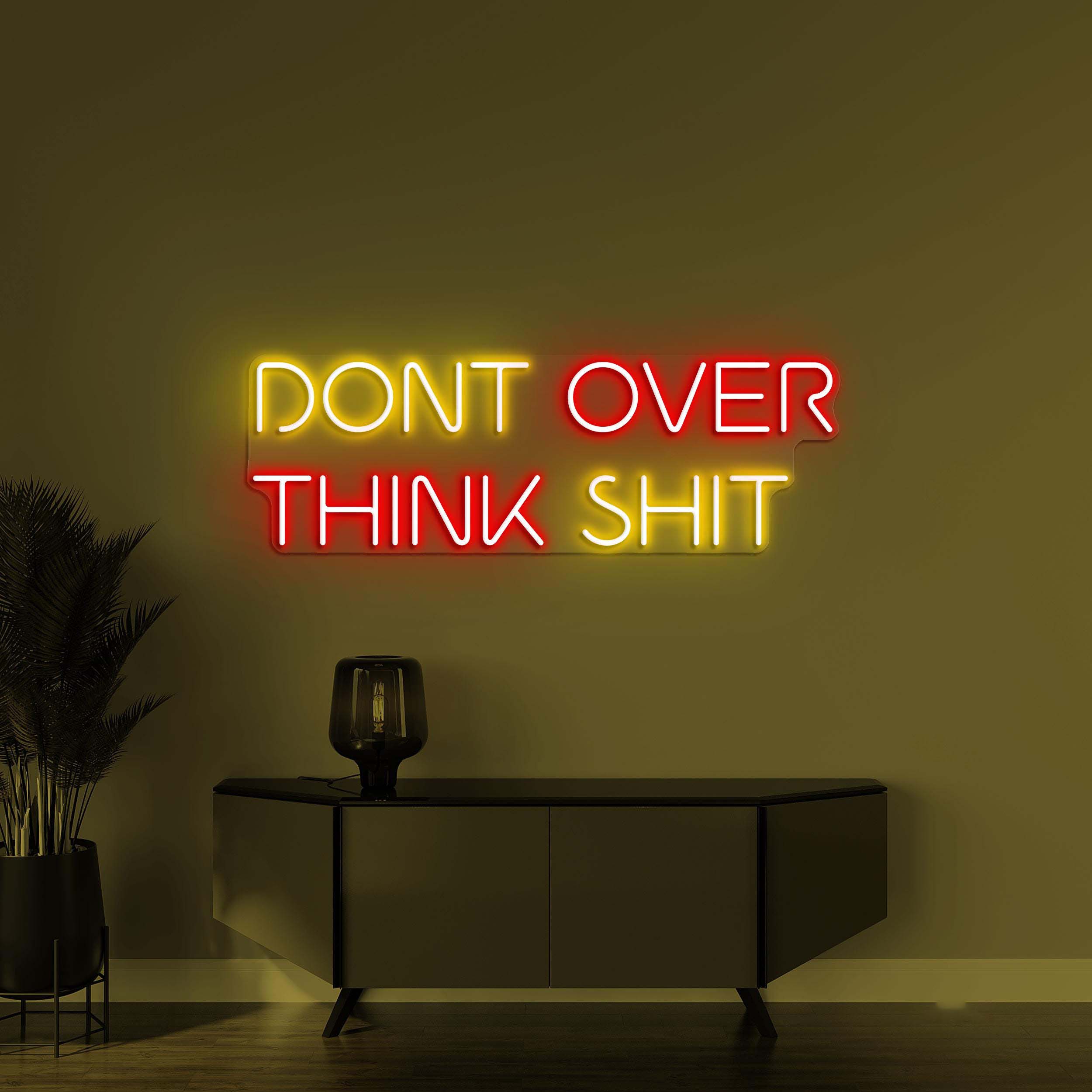 Don't Overthink Shit Neon Sign, Don't Overthink Shit LED Light, Motivational Wall Decor, Home Wall Art, Studio Dorm Light, Bar & Shop Decor