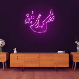 Space Head Neon Sign, Falling Into Space LED Wall Decor, Celestial Room Lighting, Home Art, Space Head Neon Sign, LED Neon Light, Room Decor