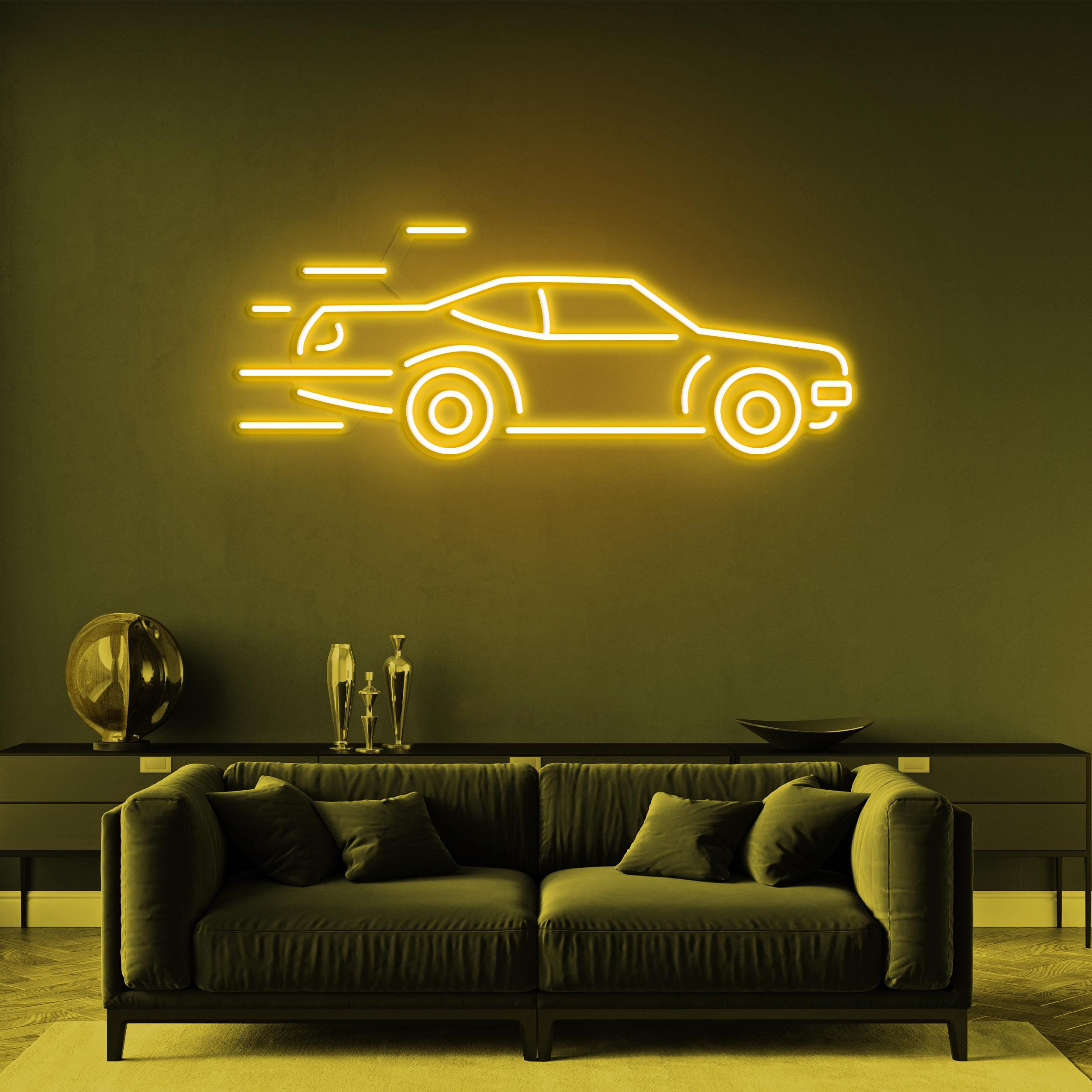 Sports Car Neon Sign, Sports Car LED Light, Racing Car LED Neon Art, Auto Shop Neon Sign, Car LED Sign, Game Room & Garage Decor, Home Decor