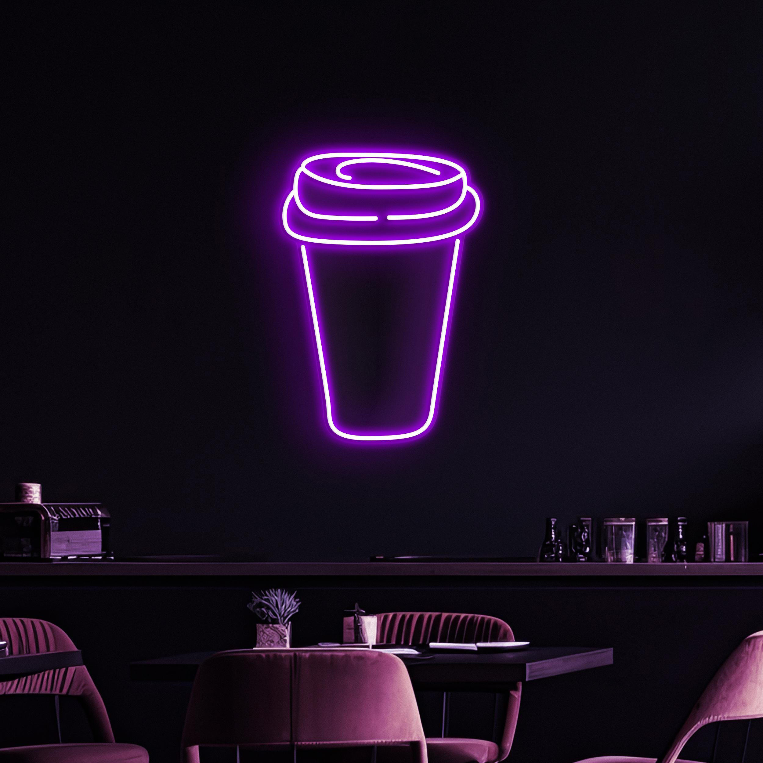 Coffee Cup Neon Sign, Coffee Cup LED Light, Coffee Glass Wall Decor, Restaurants Neon Light, Coffee Shop Wall Art, Gift For Coffee Lover's