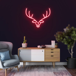 Reindeer Elk Deer Neon Sign, Deer LED Light, Deer Wall Art, Deer Light, Christmas and Party Decor, Deer Head Neon Sign, Children's Gift Idea