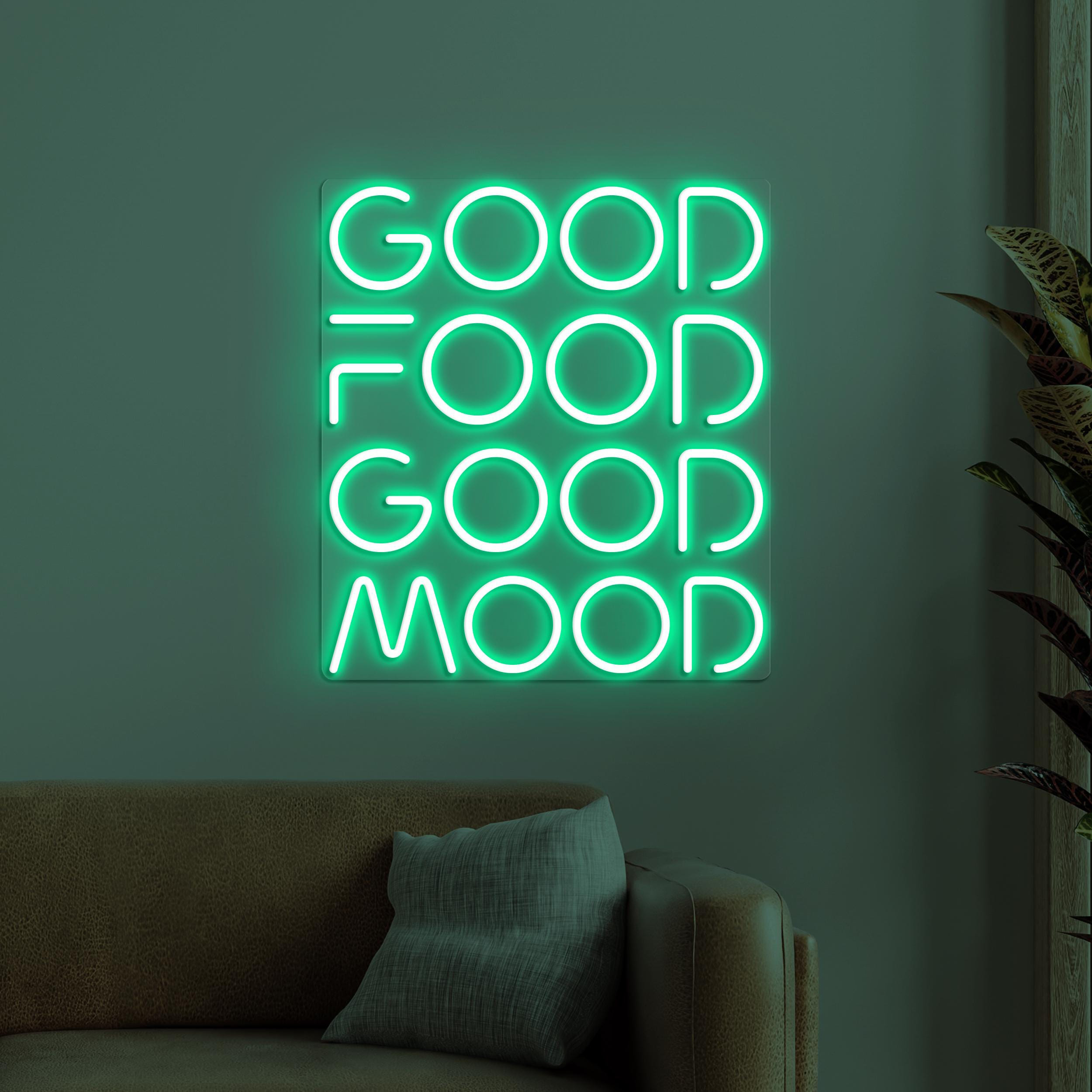 Good Food Good Mood Neon Sign, Good Food Good Mood LED Light, Food Business Sign, Kitchen Wall Decor, Party Wall Art, Bar & Cafe Neon Light
